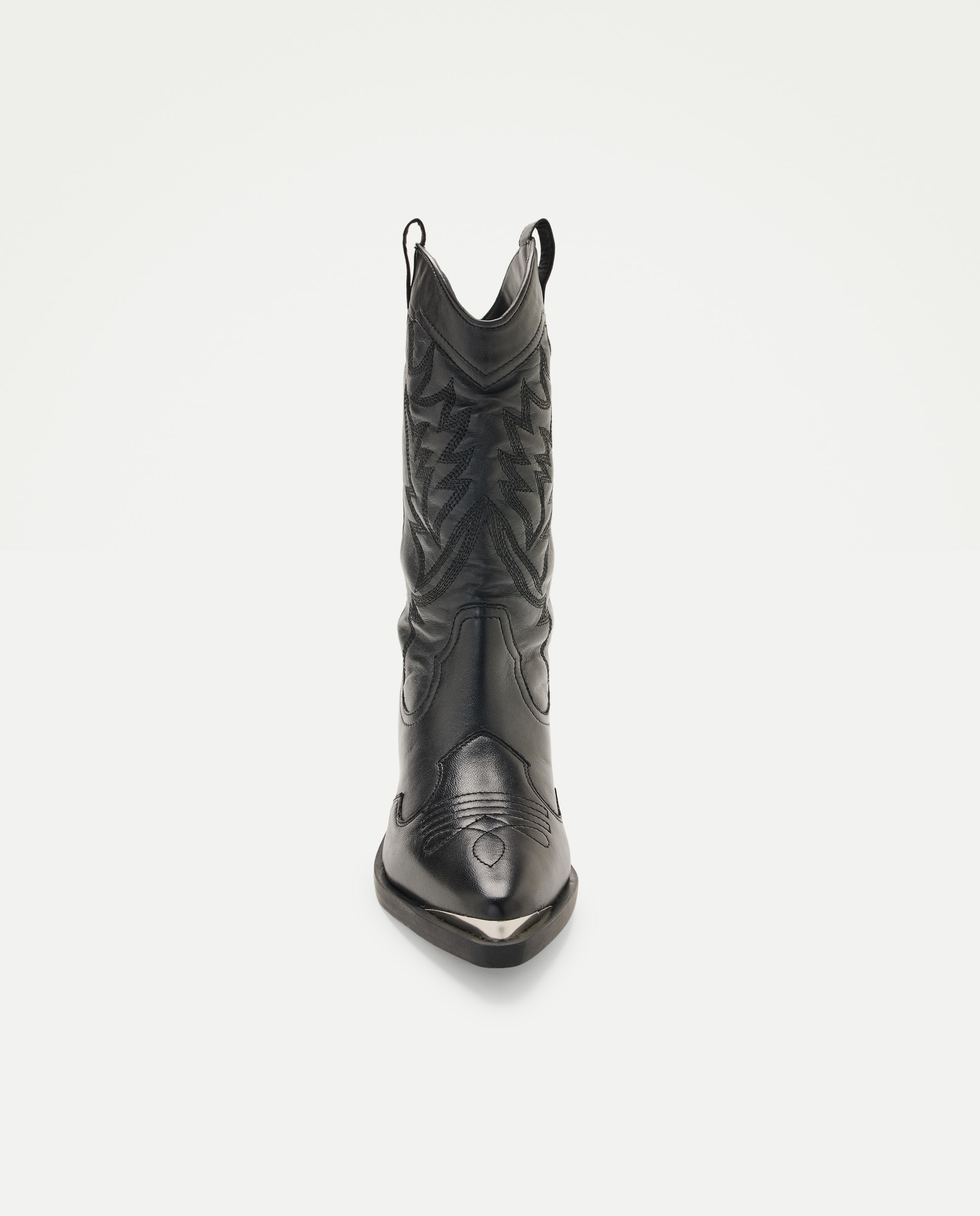 Botas de Cowboy em Pele Napa Preto-4