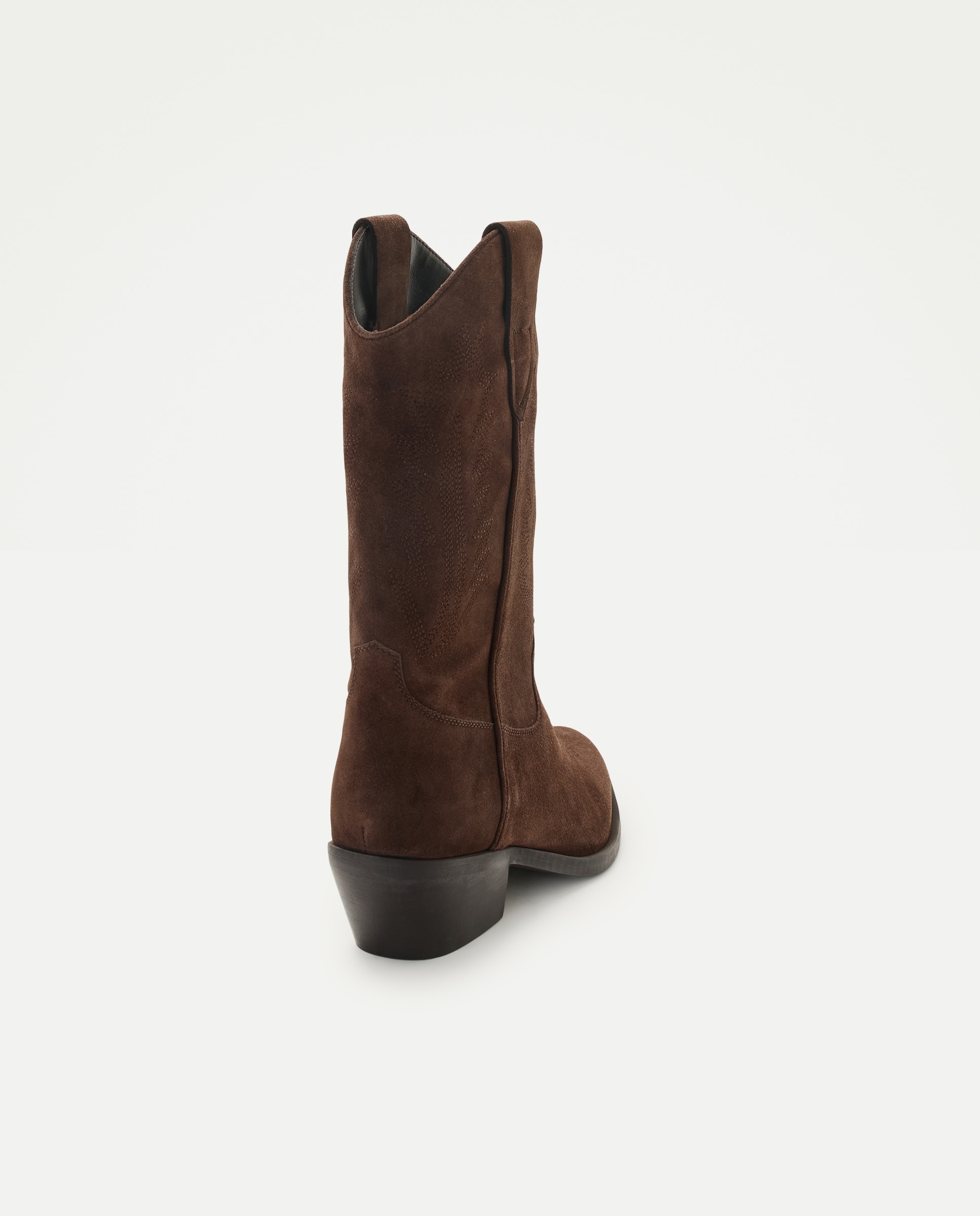 Botas de Cowboy em Pele Tipo Camurça Chocolate Chocolate-3