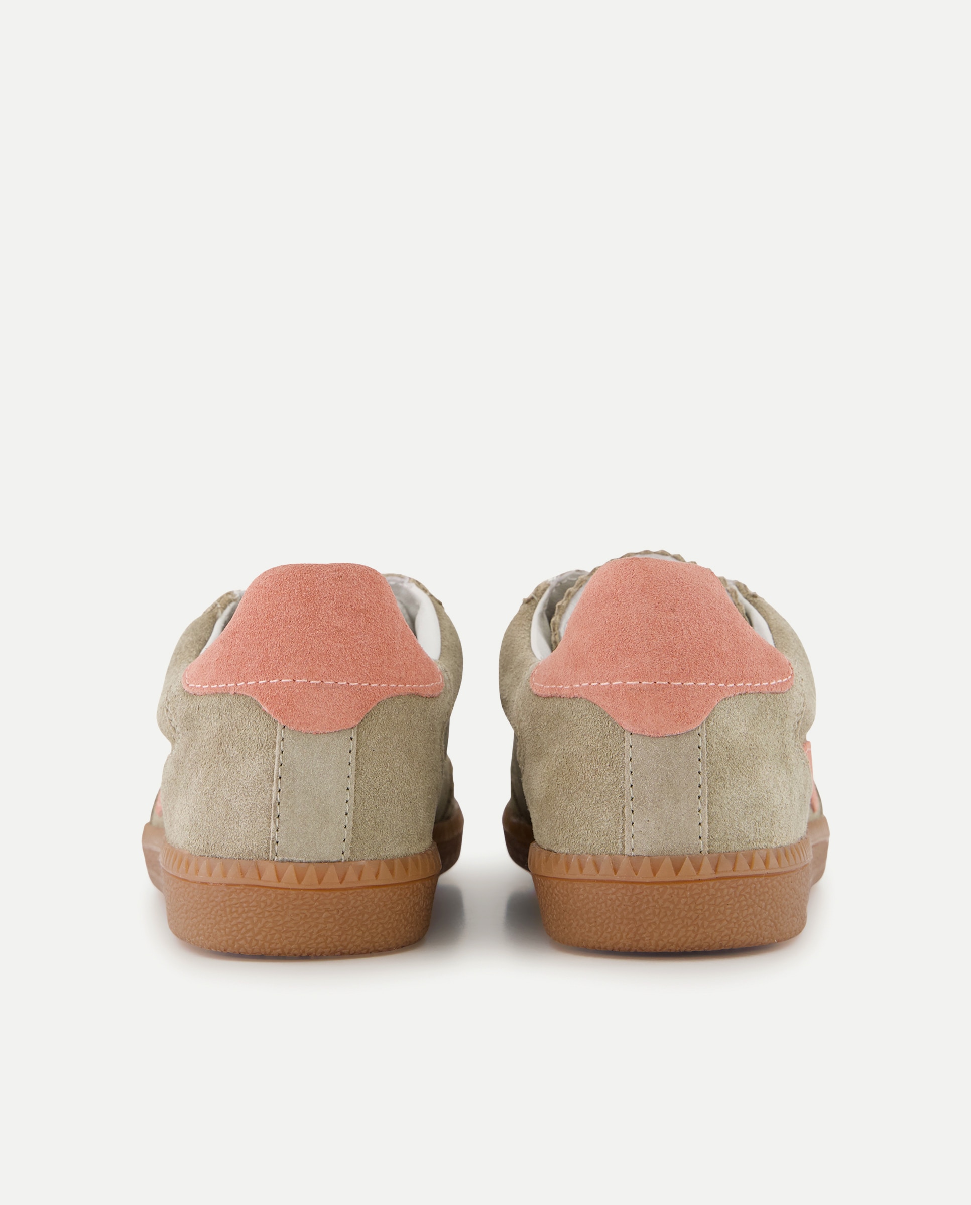 Sapatilhas em Pele - Bicolor 520 Caqui-3