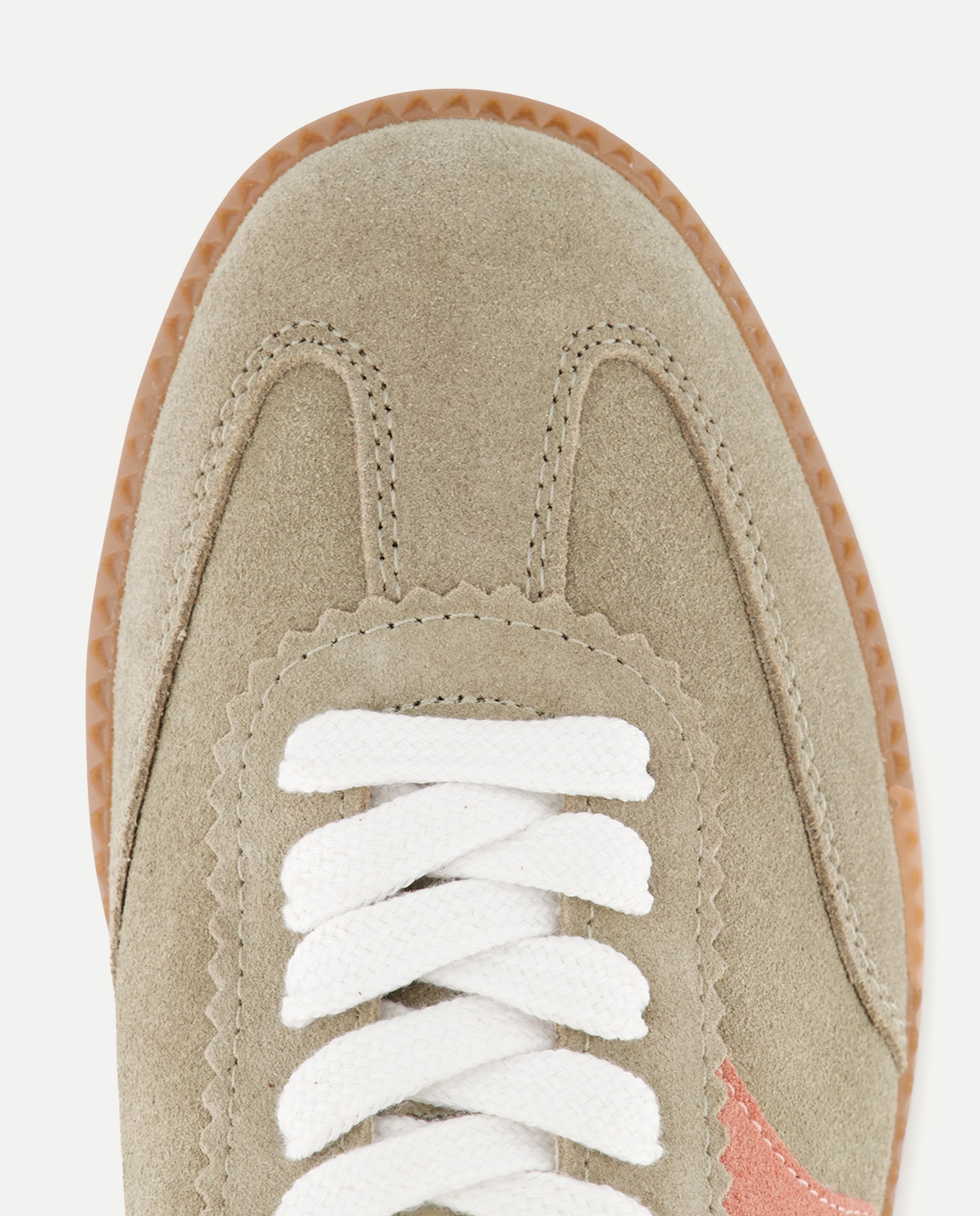 Sapatilhas em Pele - Bicolor 520 Caqui-4