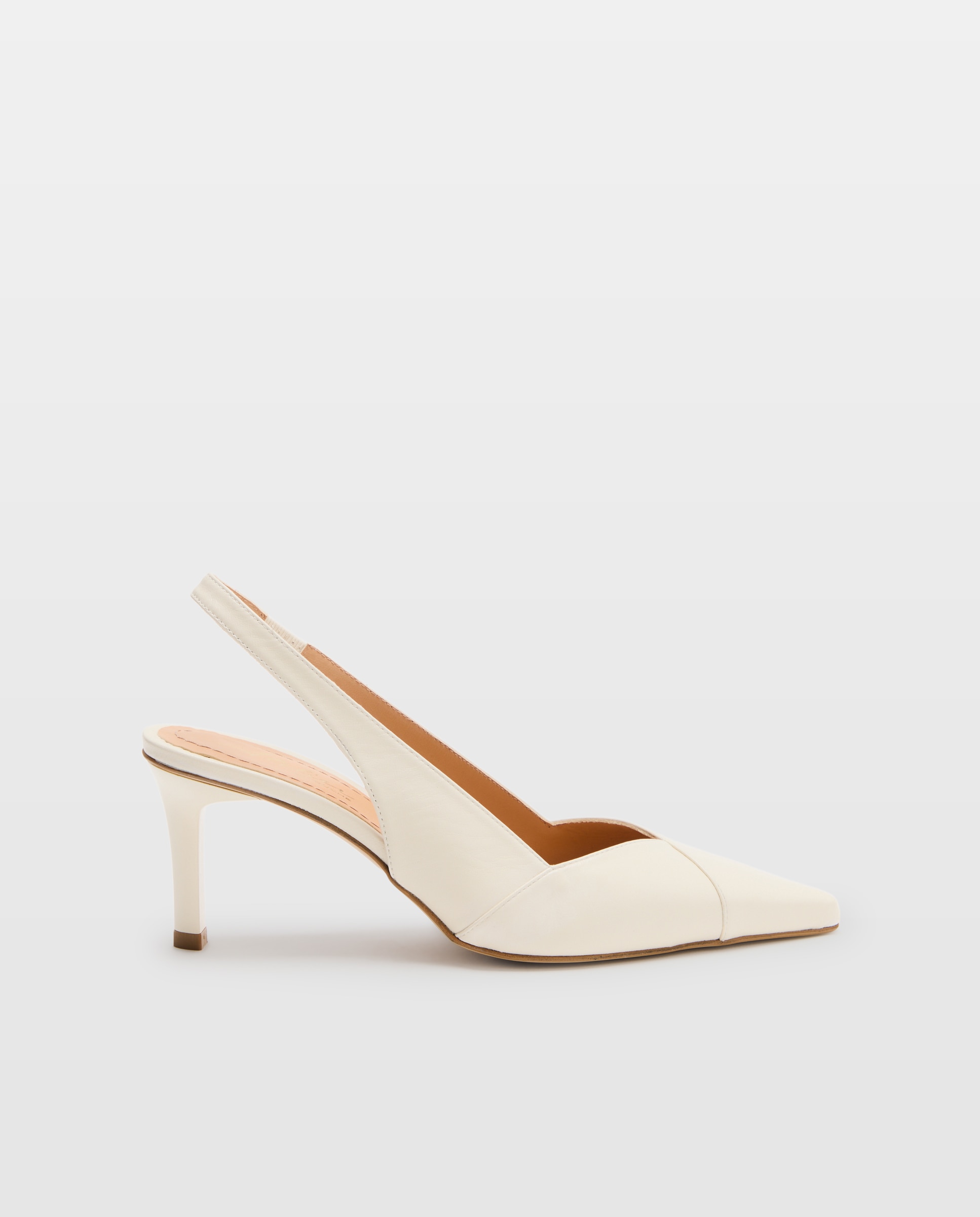 Sapatos de Salto Tipo Mules Essenciais Branco-marfim-1