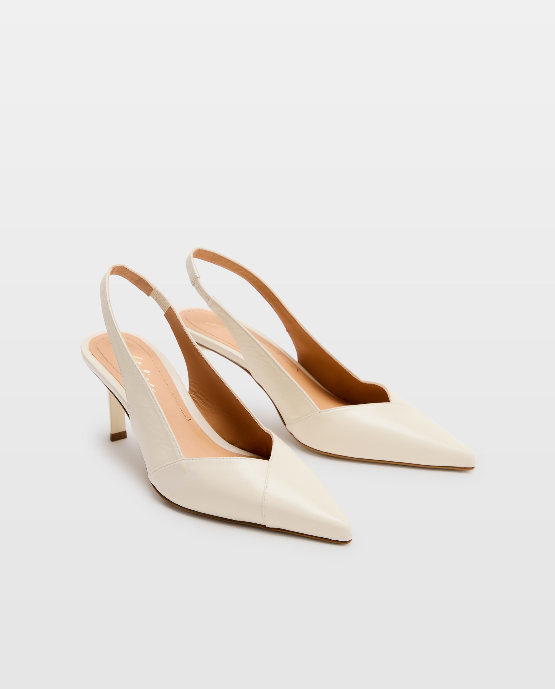Sapatos de Salto Tipo Mules Essenciais Branco-marfim-2