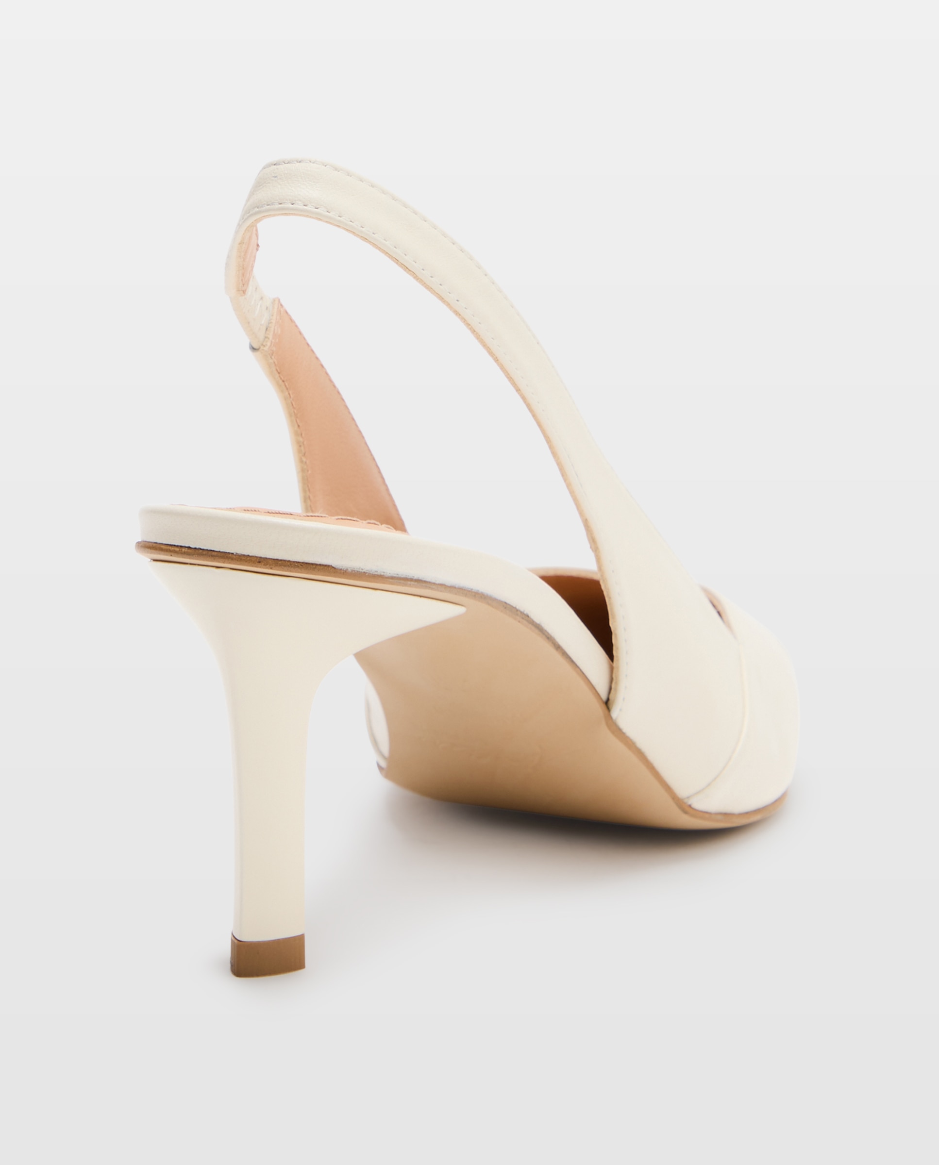 Sapatos de Salto Tipo Mules Essenciais Branco-marfim-3