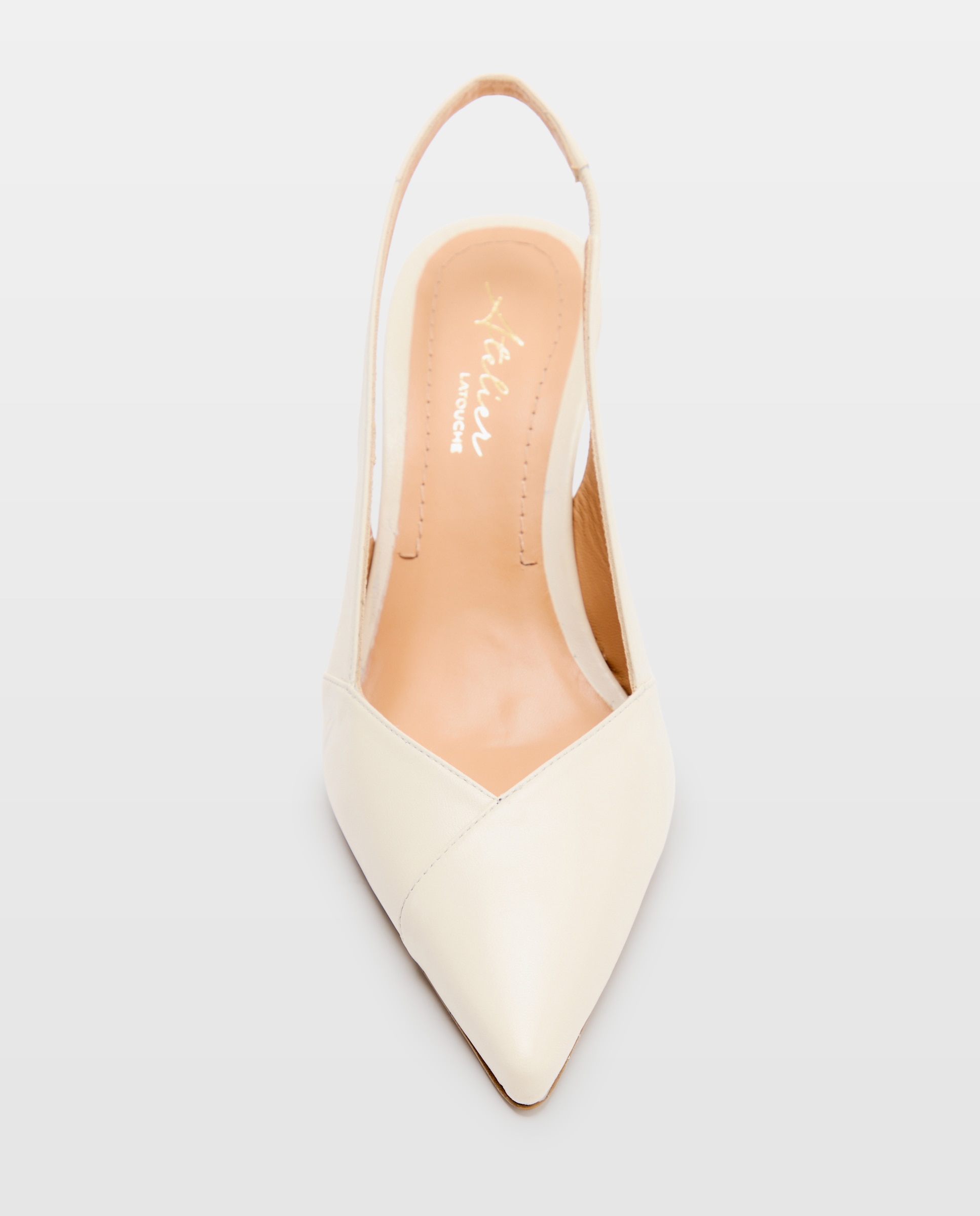 Sapatos de Salto Tipo Mules Essenciais Branco-marfim-4