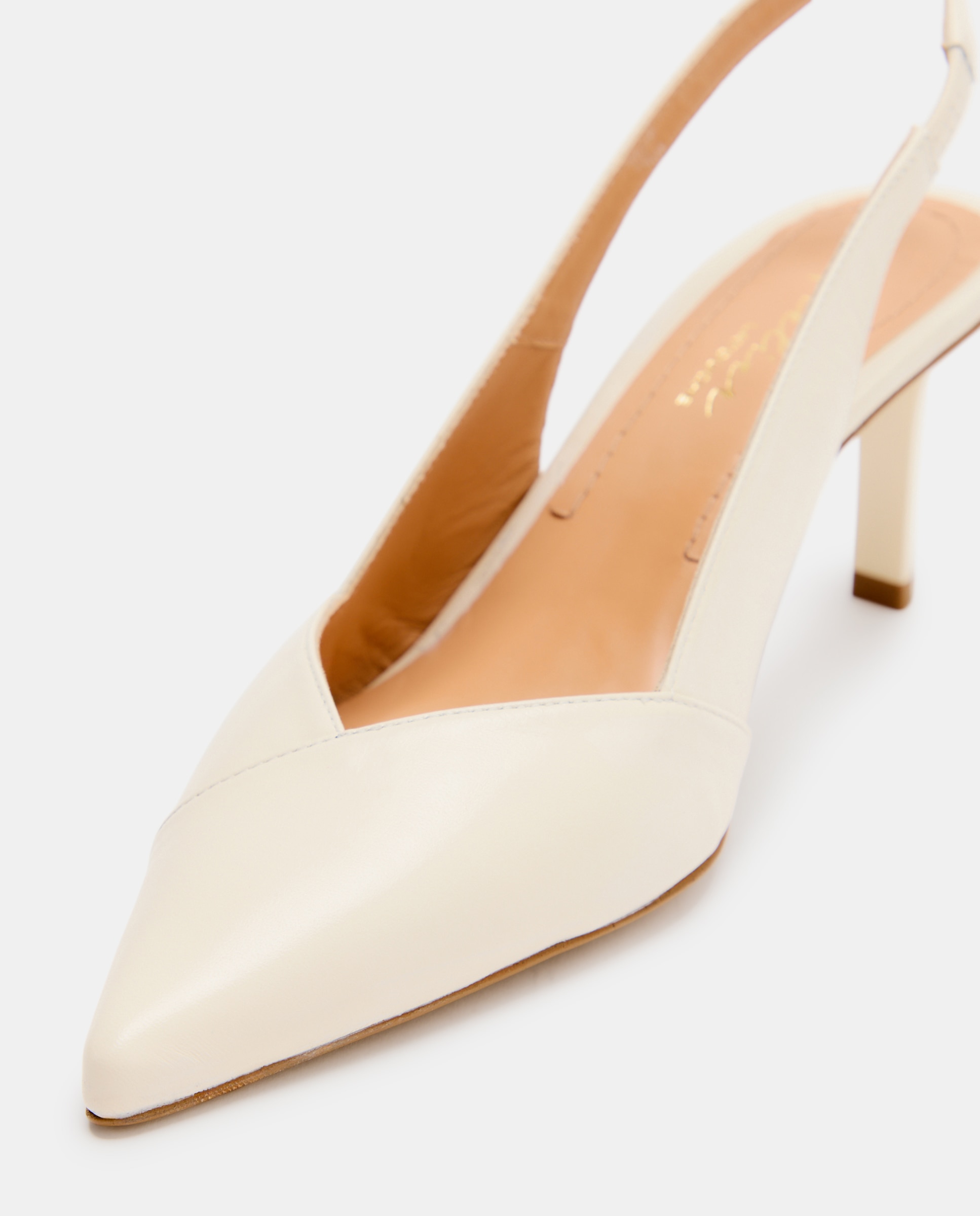 Sapatos de Salto Tipo Mules Essenciais Branco-marfim-5