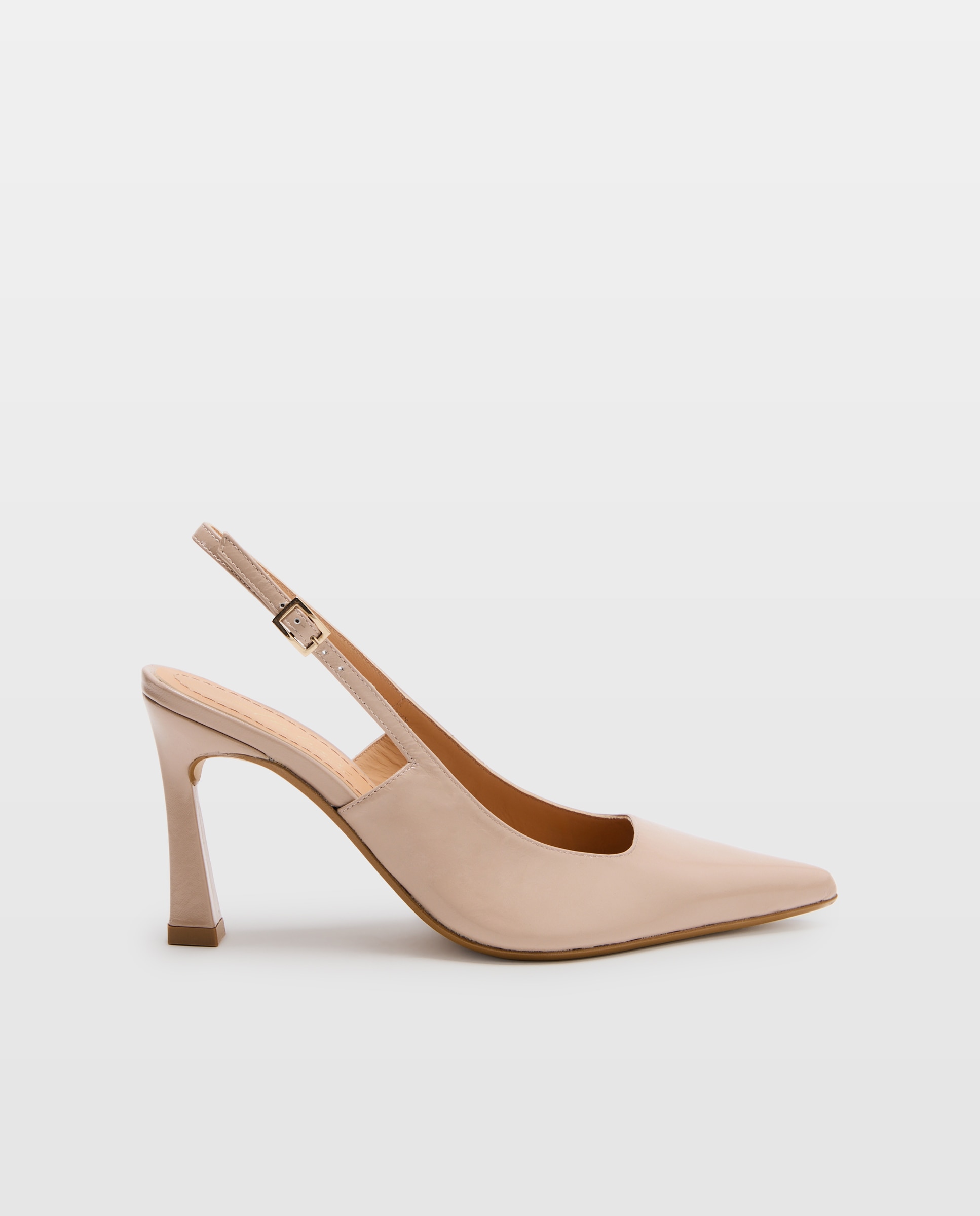 Sapatos de Salto Tipo Mules Altos Bege-1