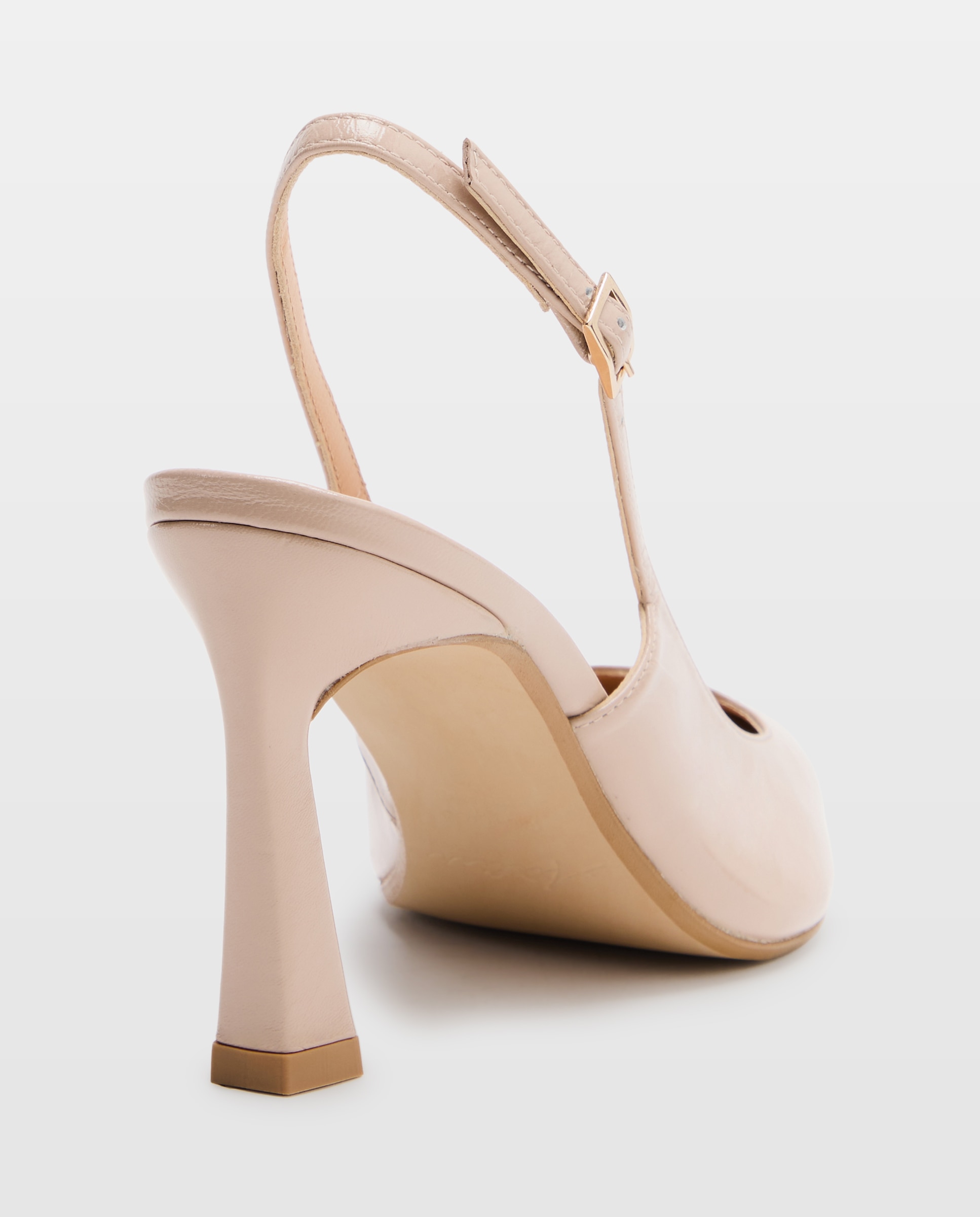 Sapatos de Salto Tipo Mules Altos Bege-3