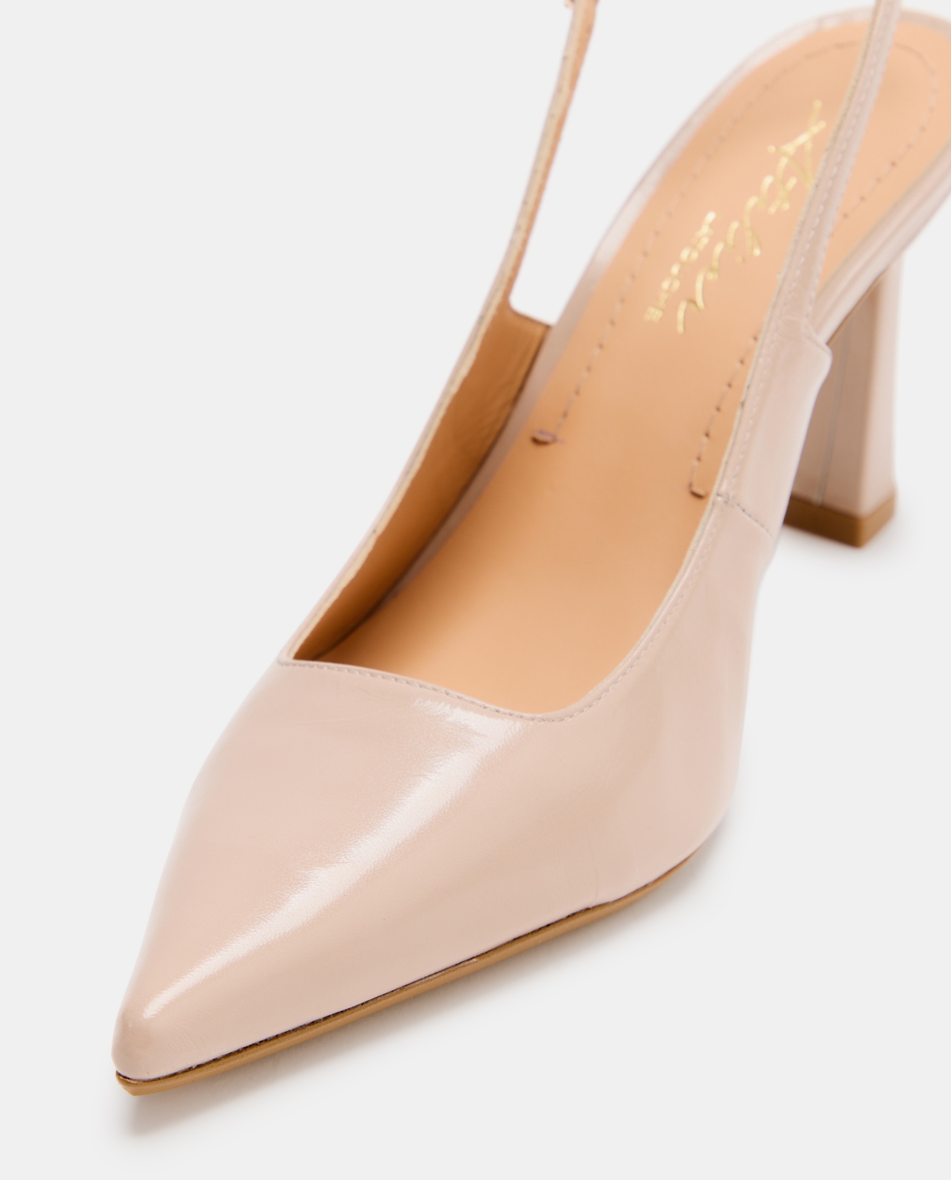 Sapatos de Salto Tipo Mules Altos Bege-5