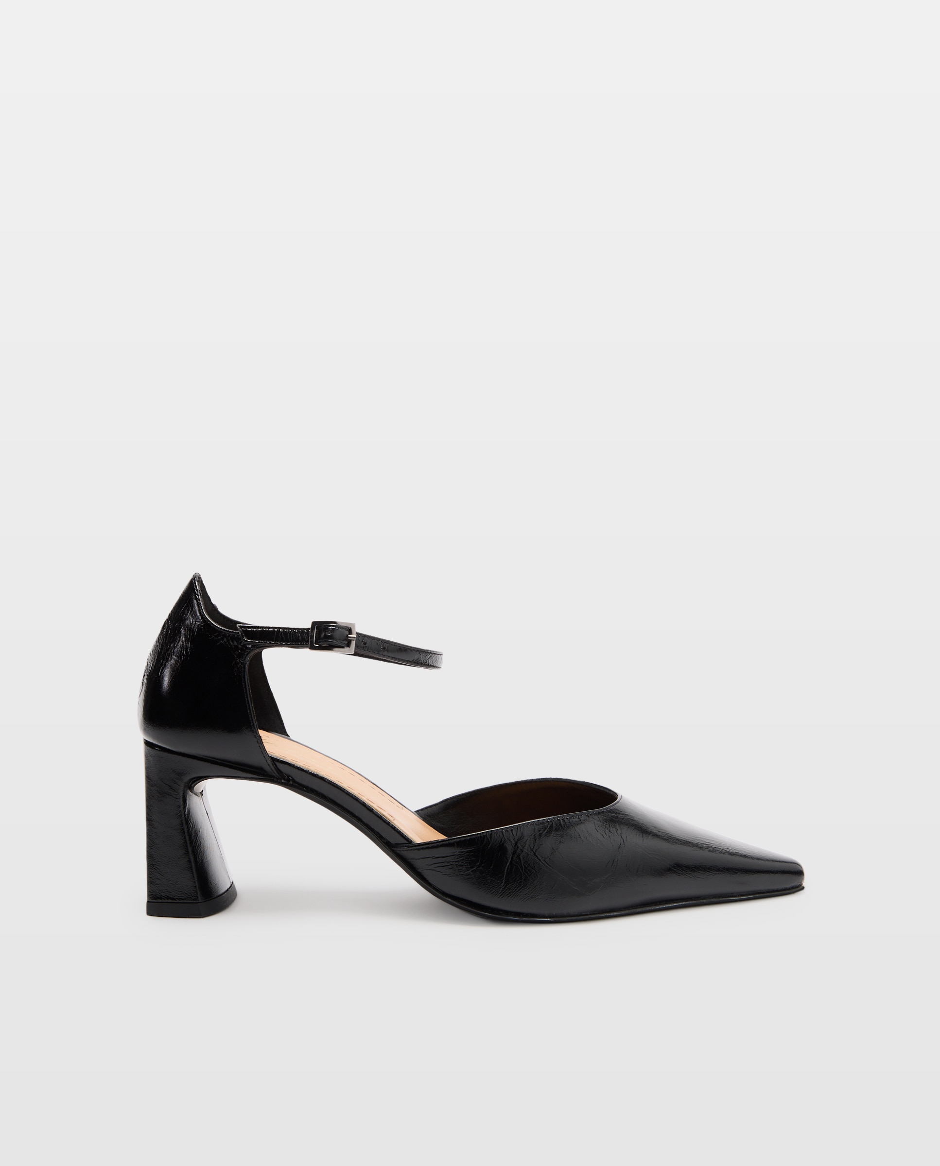 Sapatos de Salto com Pulseira pelo Tornozelo Preto-1
