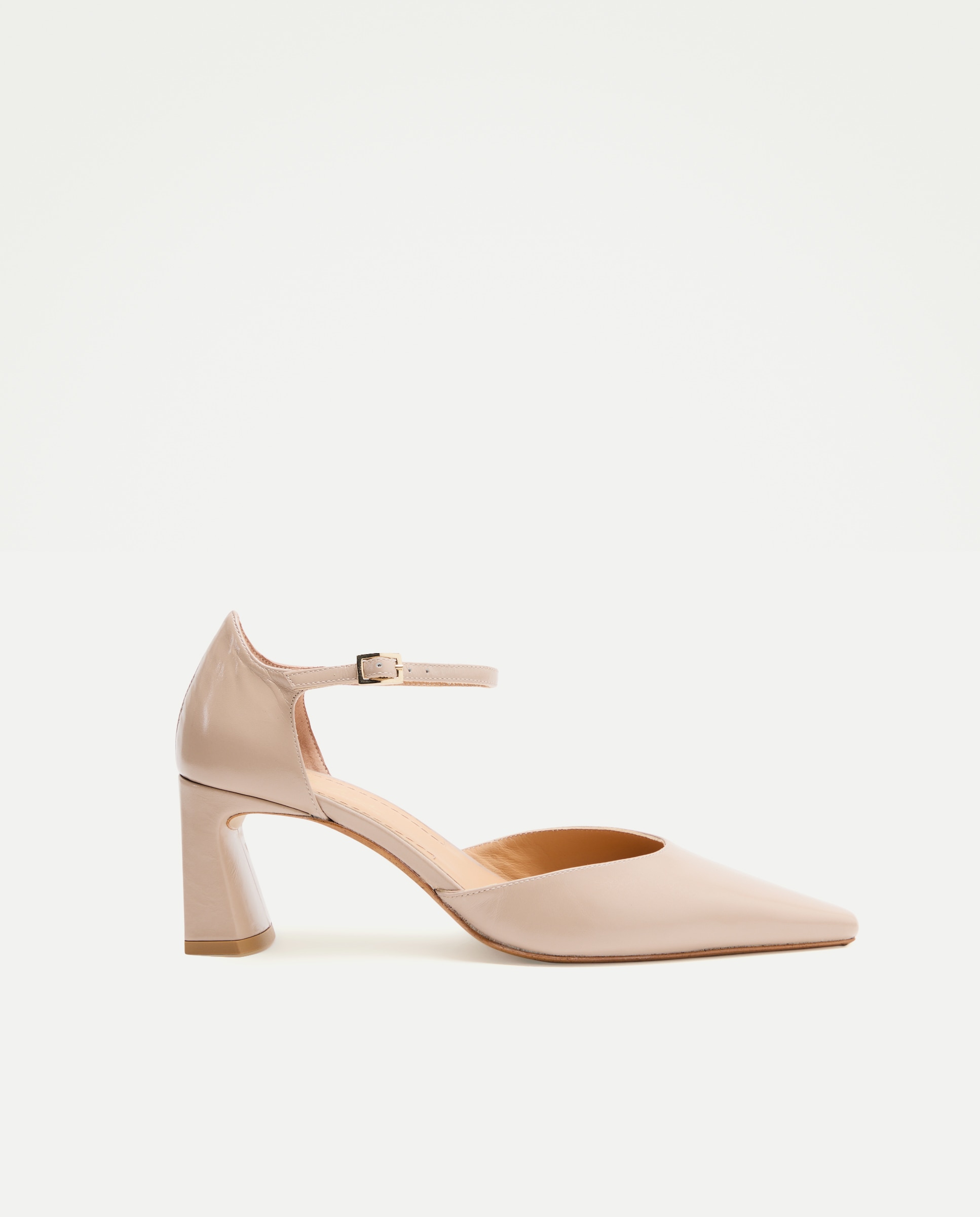 Sapatos de Salto com Pulseira pelo Tornozelo Vison Claro-1