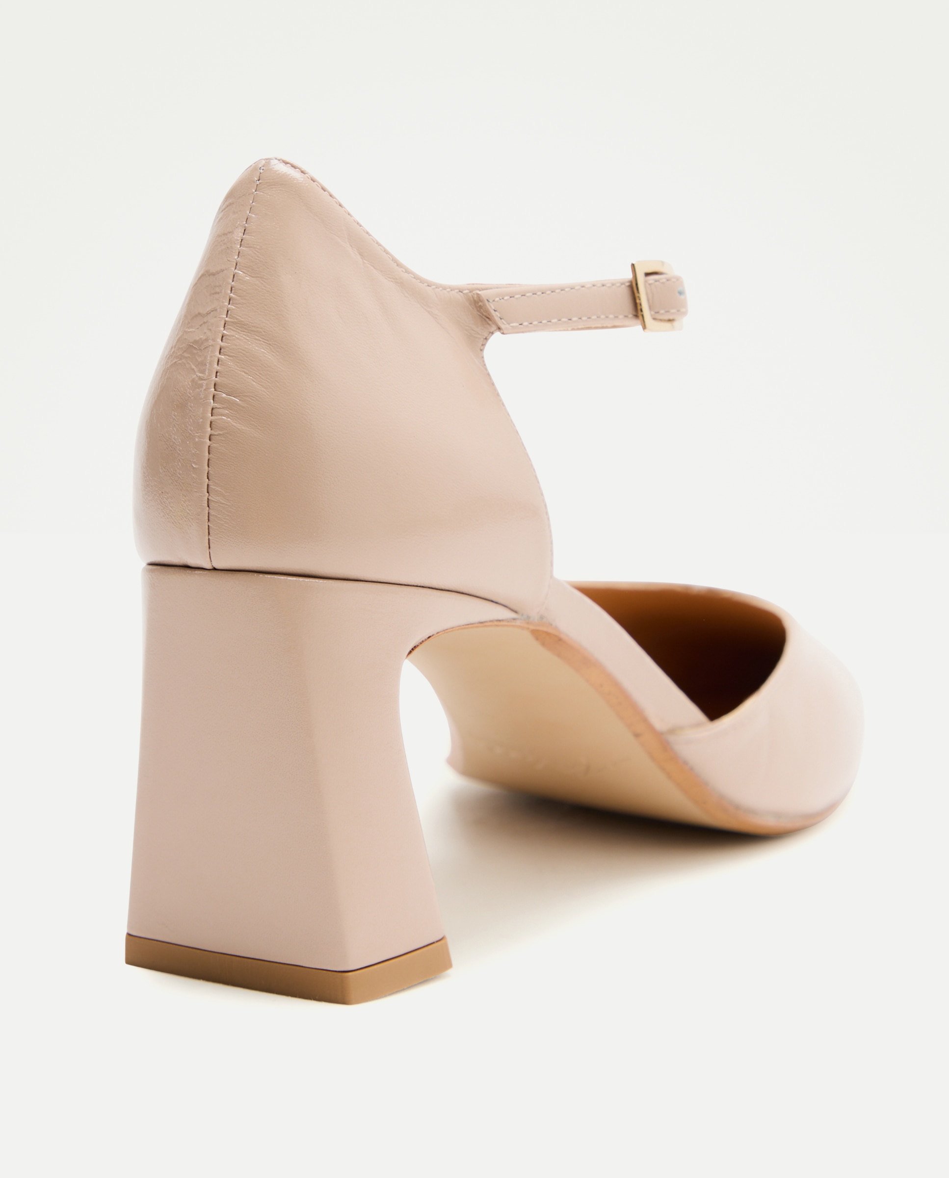 Sapatos de Salto com Pulseira pelo Tornozelo Vison Claro-3