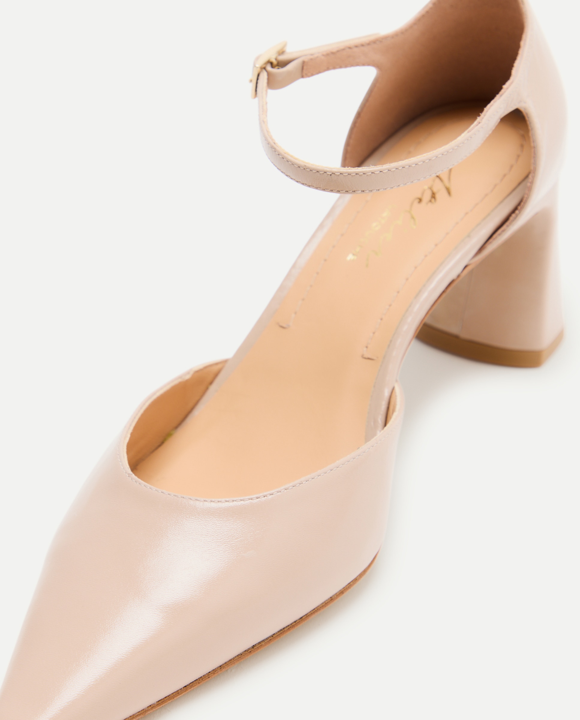Sapatos de Salto com Pulseira pelo Tornozelo Vison Claro-5