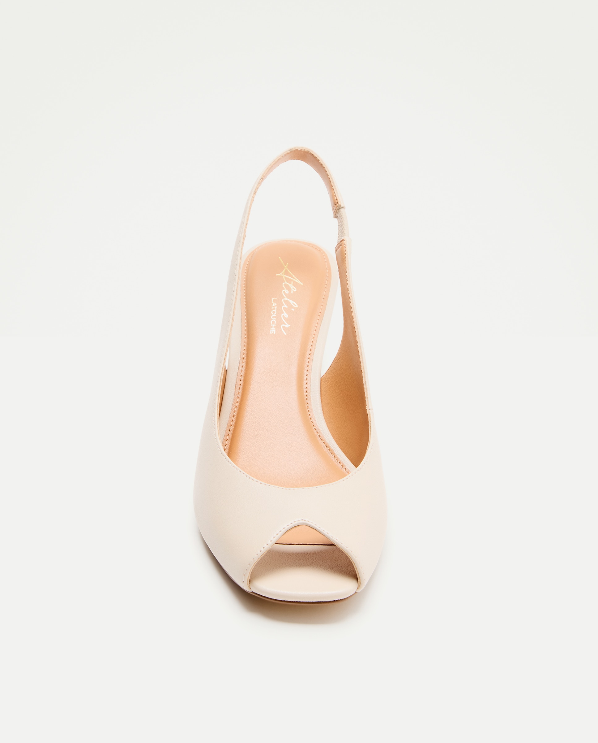 Sapatos com Tacão Peep Toe Branco-marfim-4