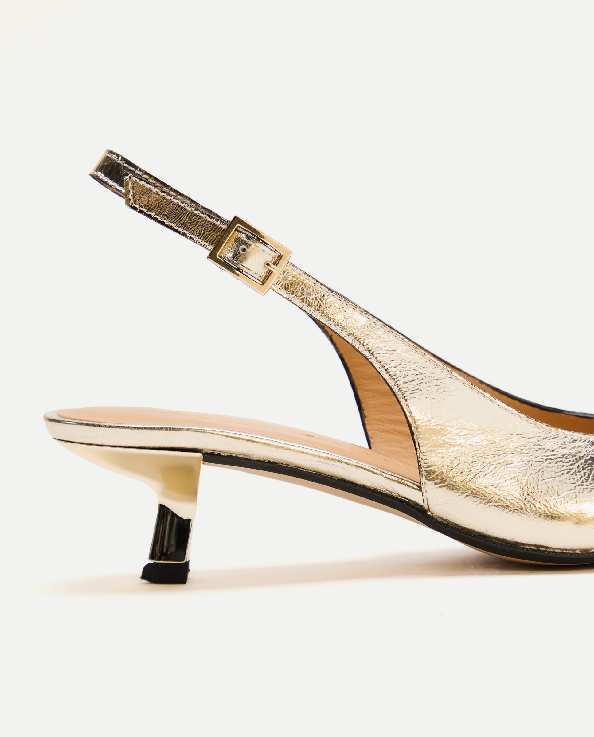 Sapatos de Salto Tipo Mules Cruzados 390 Ouro-5