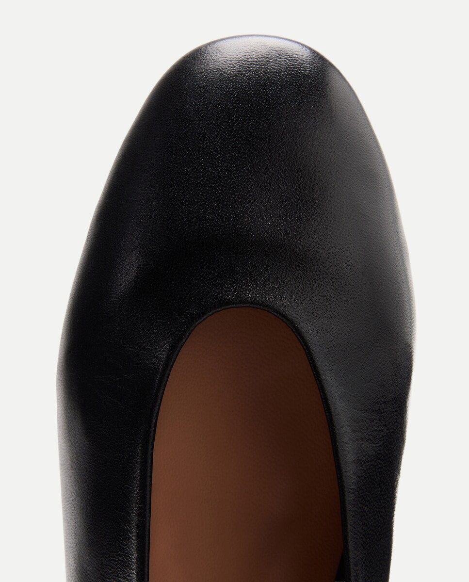 Sapatos Rasos com Salto e sem Forro Preto-4