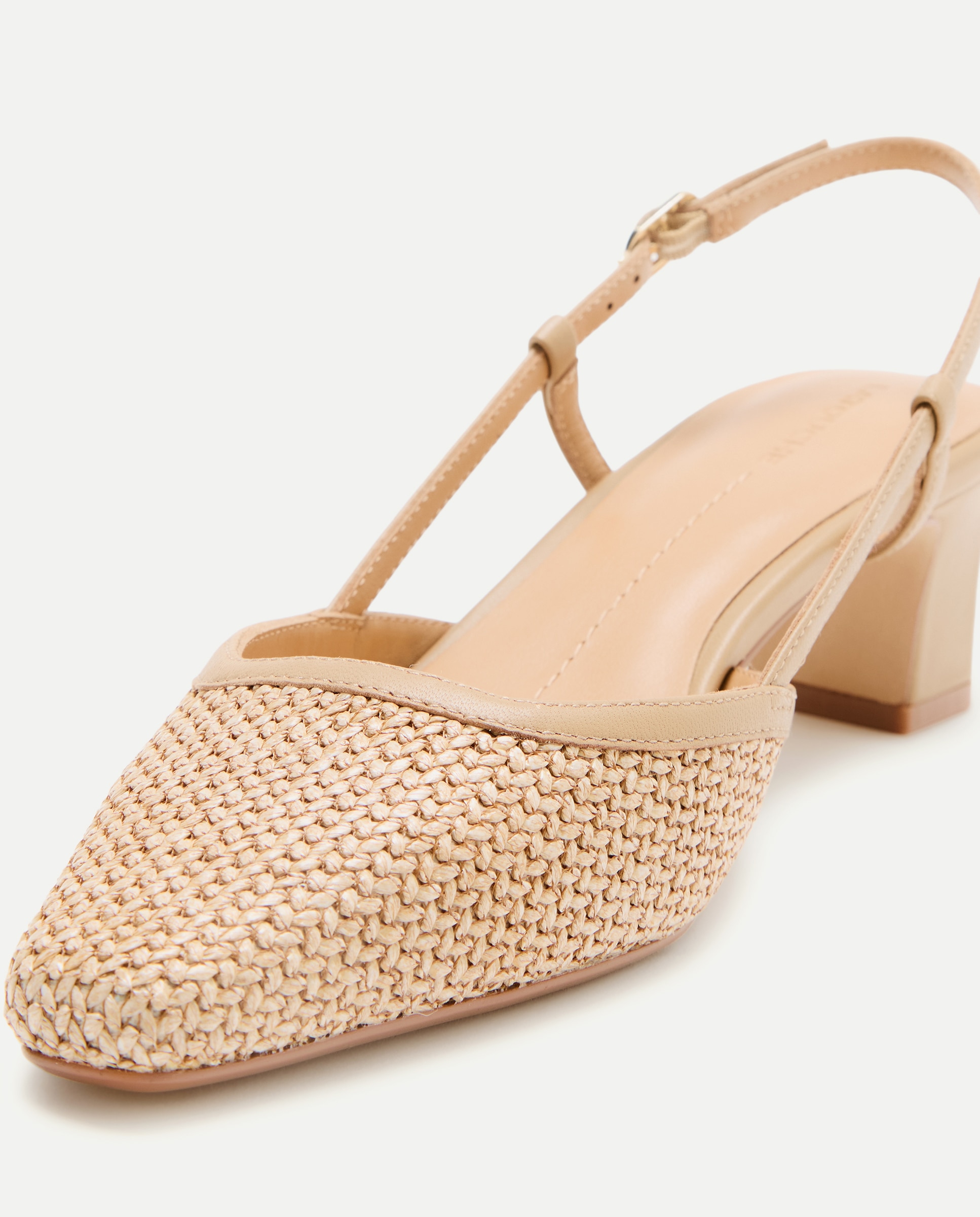 Sapatos de Salto Tipo Mules com Vime Bege-5