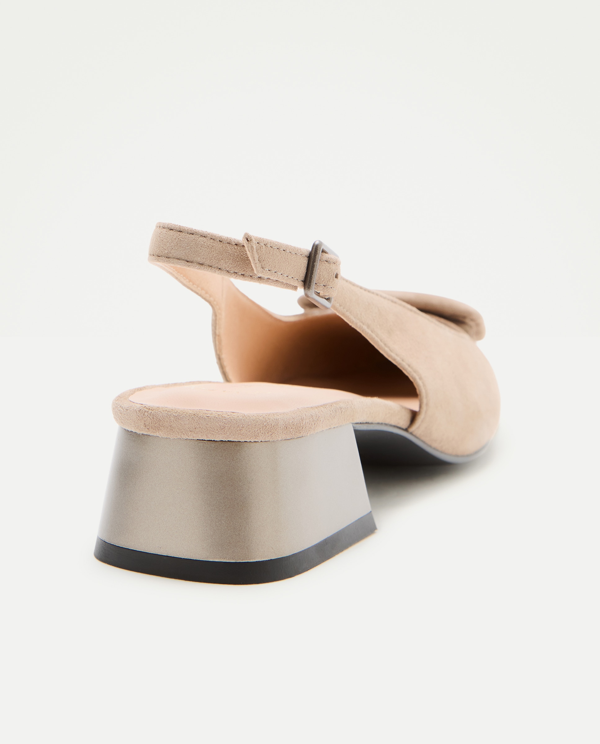 Sapatos de Salto Tipo Mules com Adorno 730 Camel-3