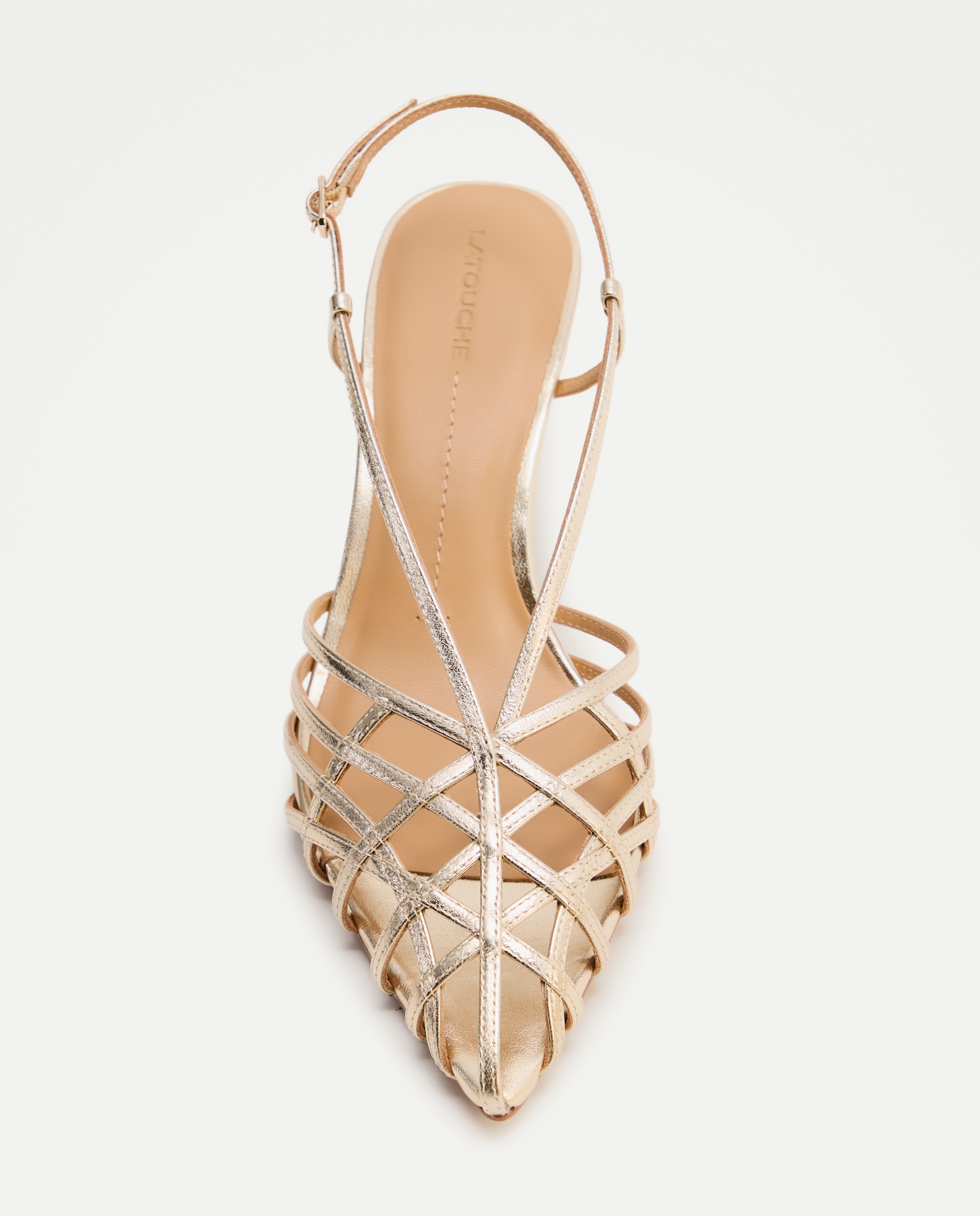 Sapatos de Salto com Tira Fina 390 Ouro-4