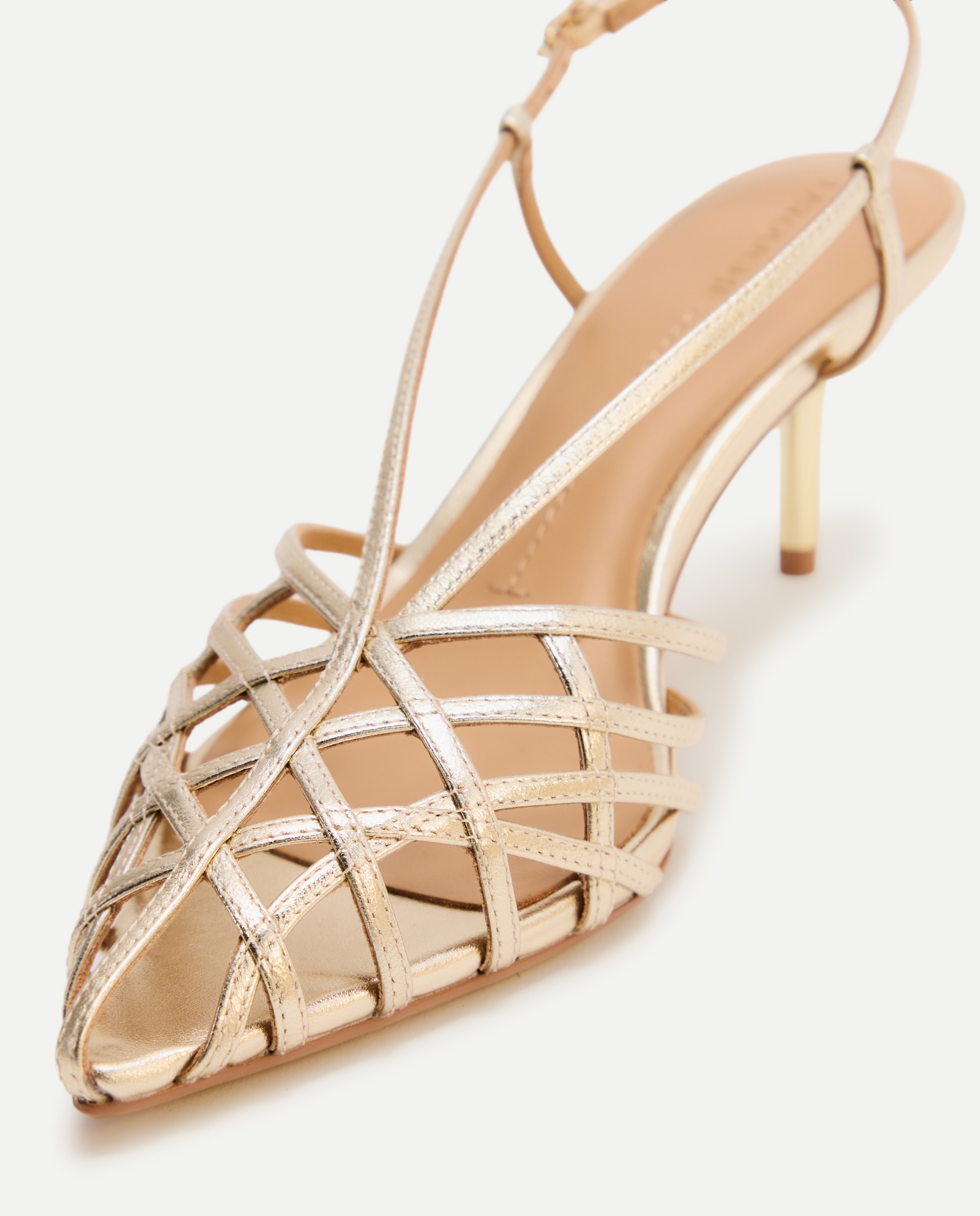 Sapatos de Salto com Tira Fina 390 Ouro-5