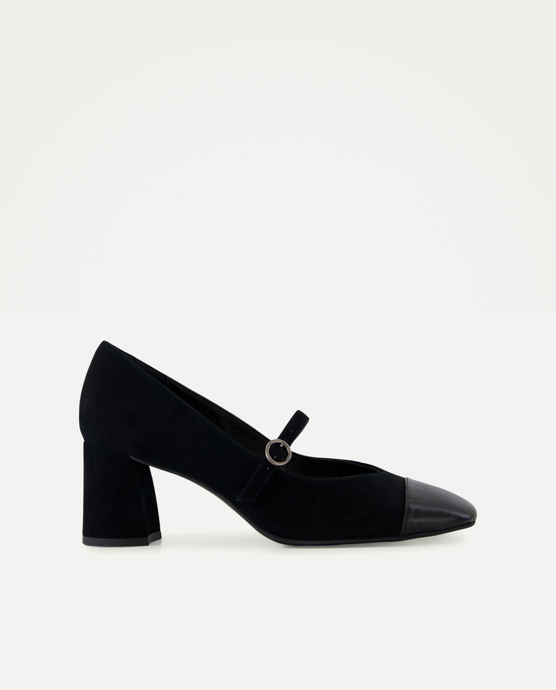 Sapatos de Presilha com Salto e Pulseira Preto-1