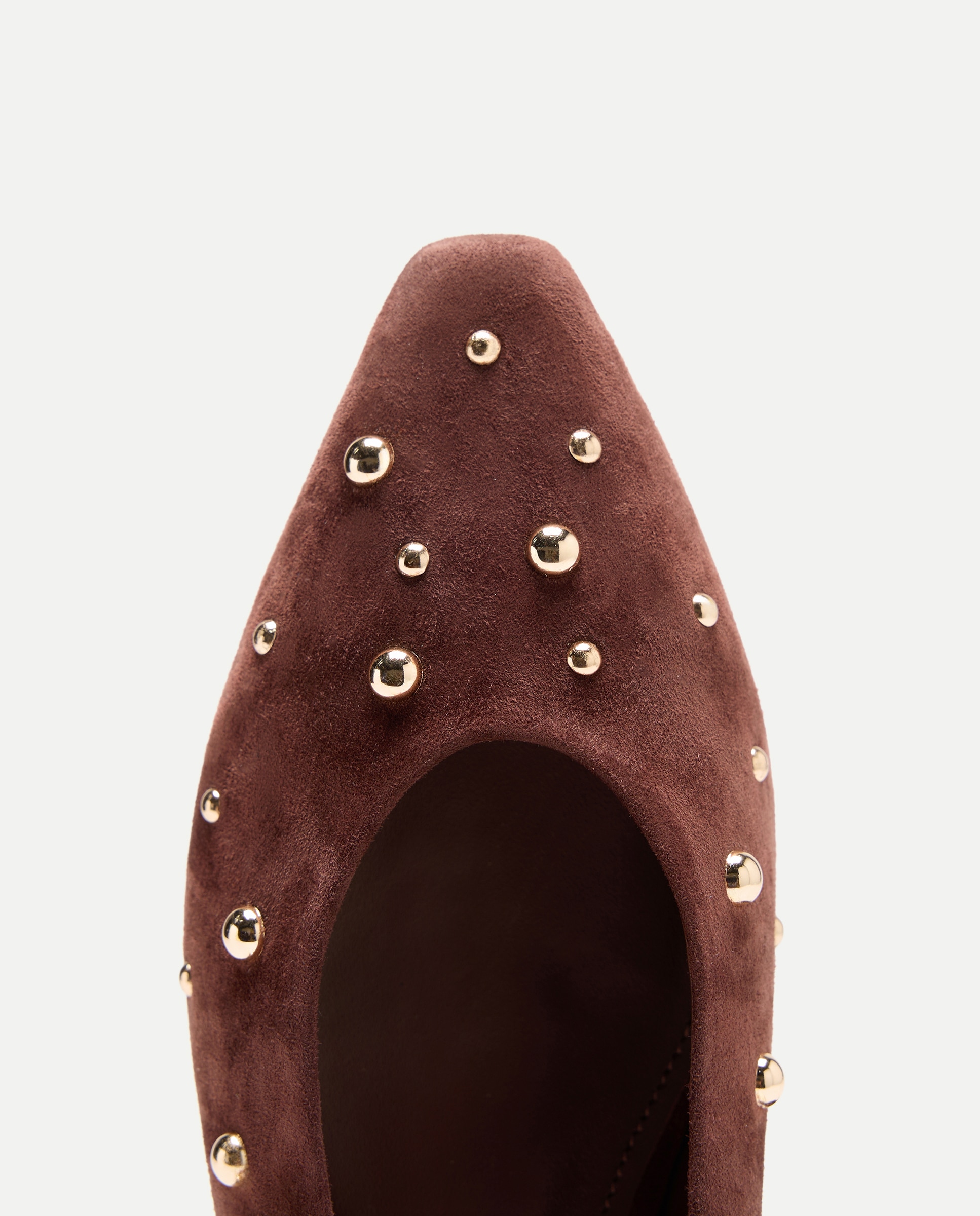 Sapatos Rasos Tipo Sapatos de Presilha com Tachas Castanho-4