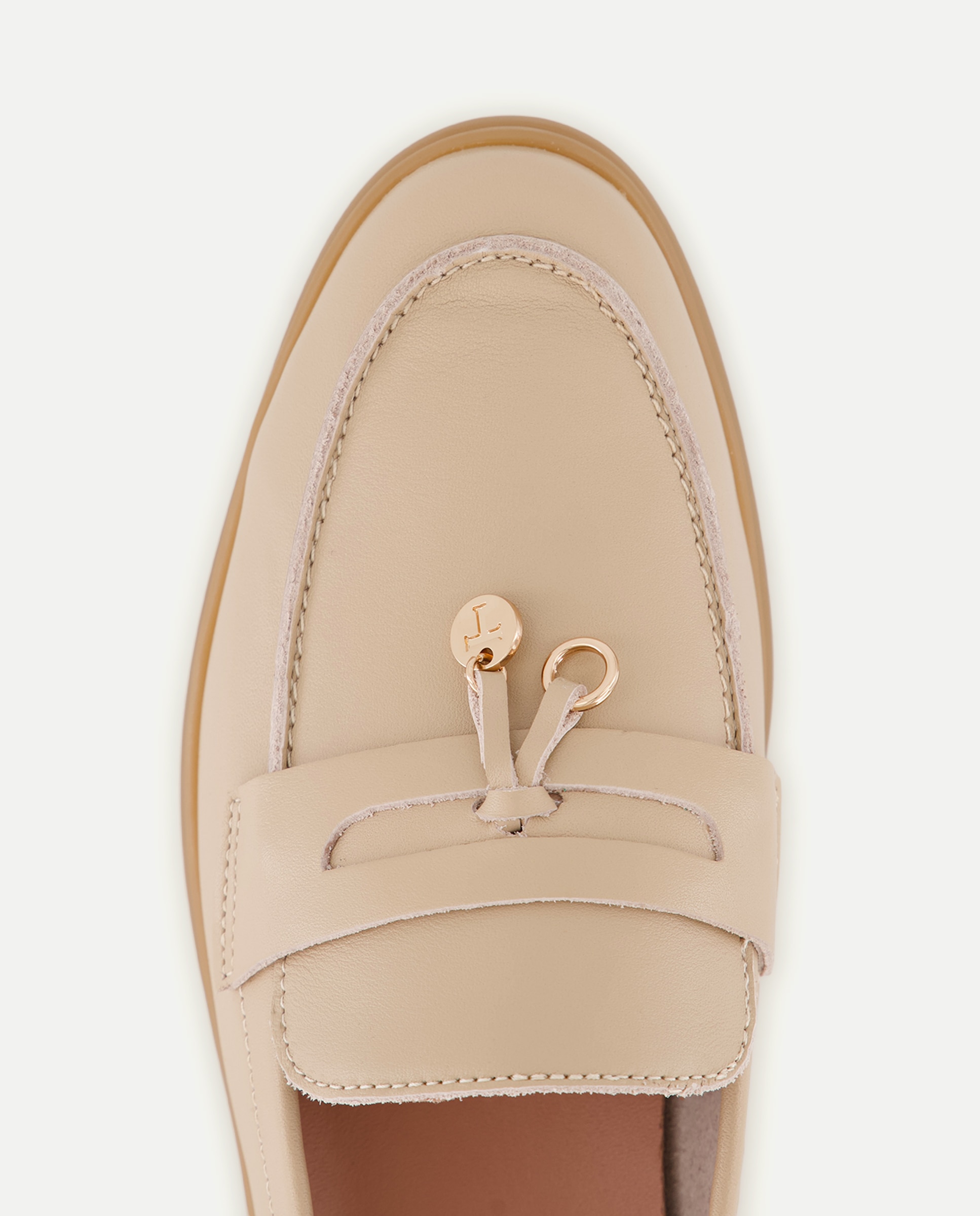 Sapatos Rasos Tipo Mocassins com Borla Bege-4