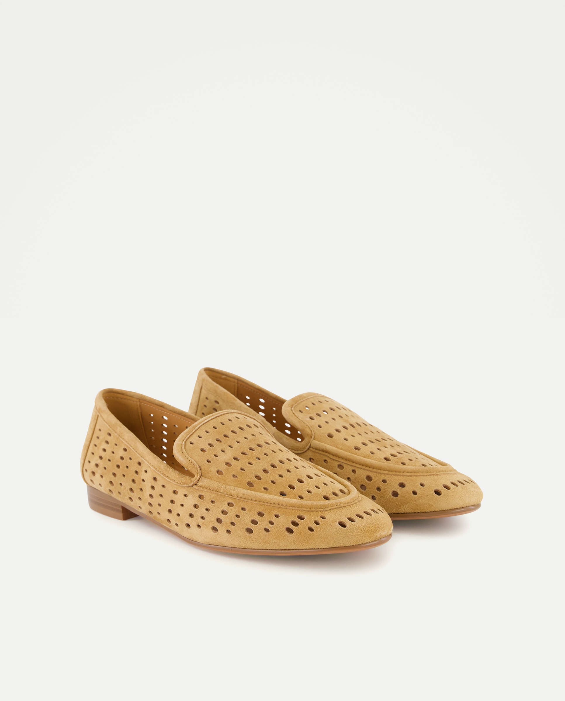 Sapatos Rasos com Perfurados 730 Camel-2