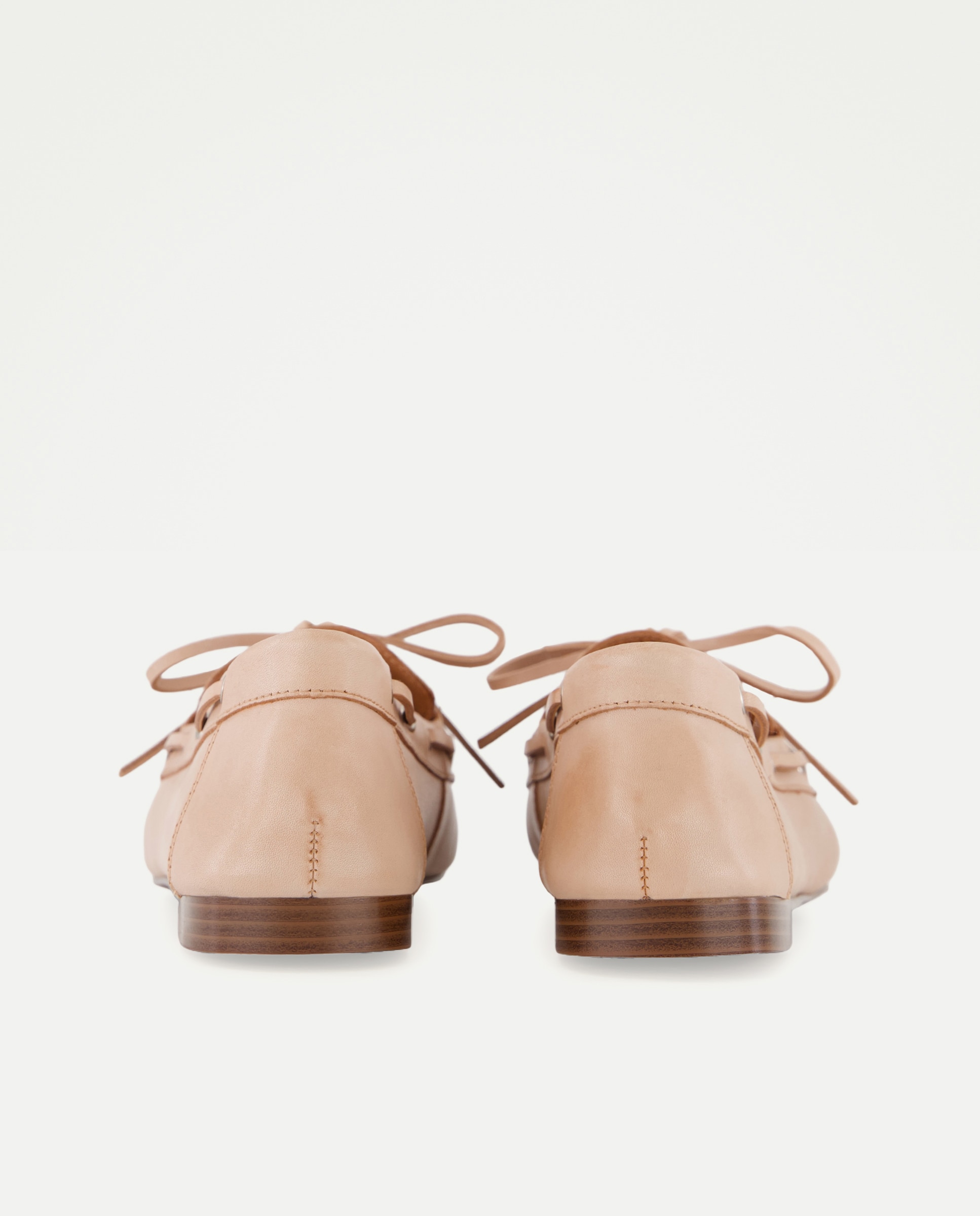 Sapatos Rasos com Atacadores Branco-marfim-3