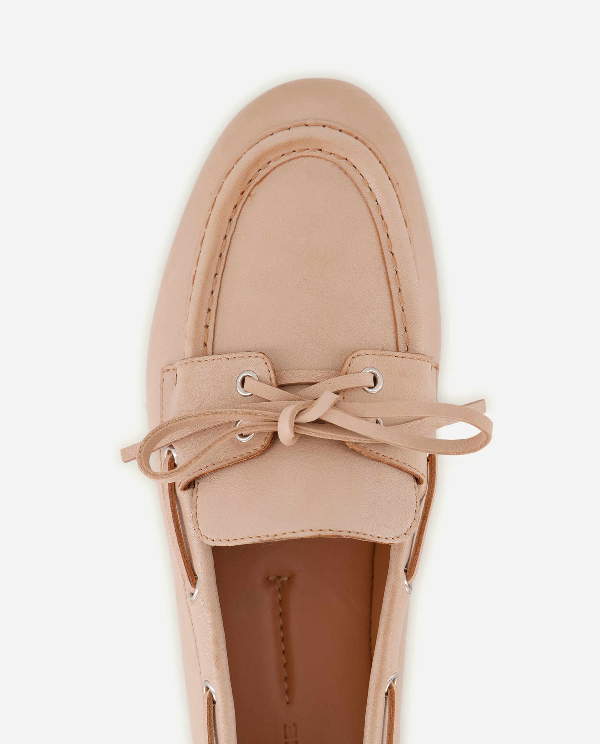Sapatos Rasos com Atacadores Branco-marfim-4