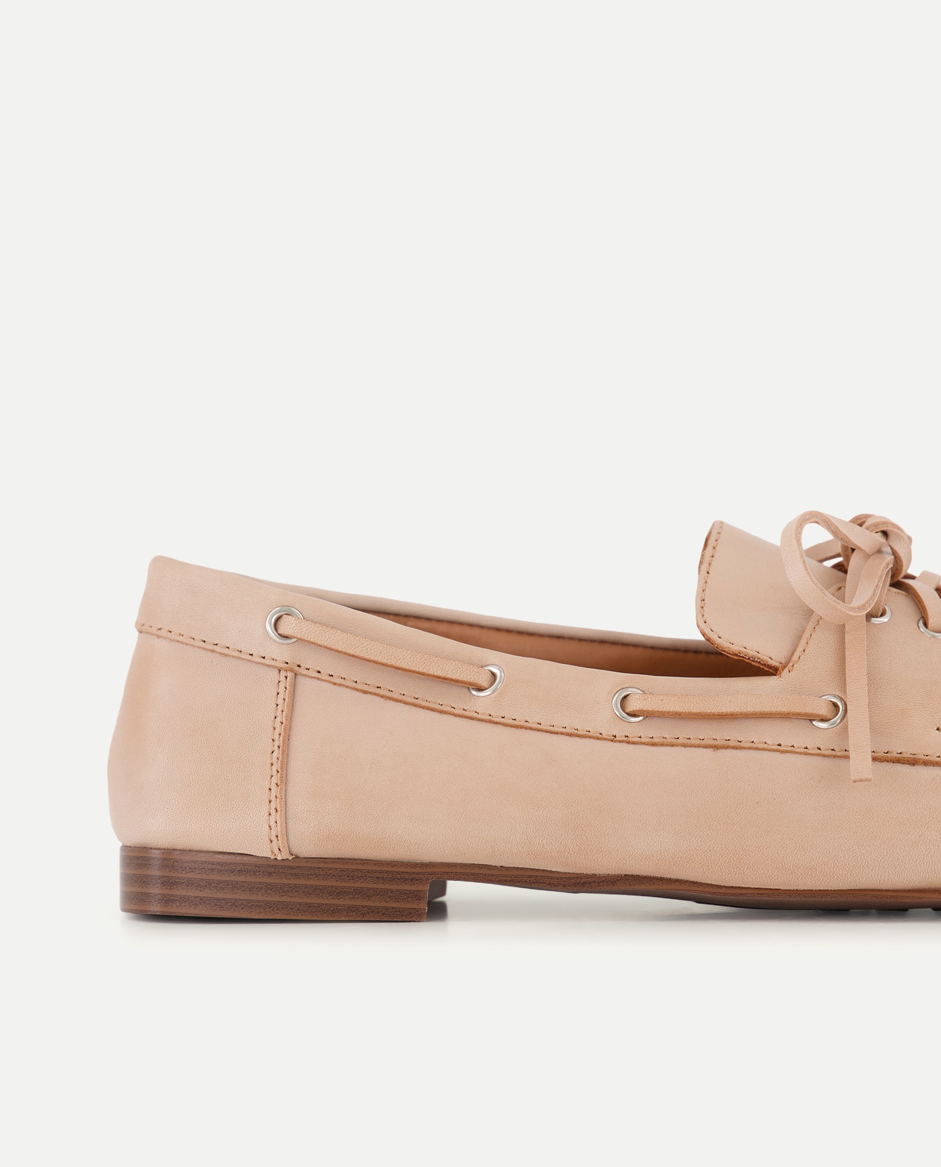 Sapatos Rasos com Atacadores Branco-marfim-5