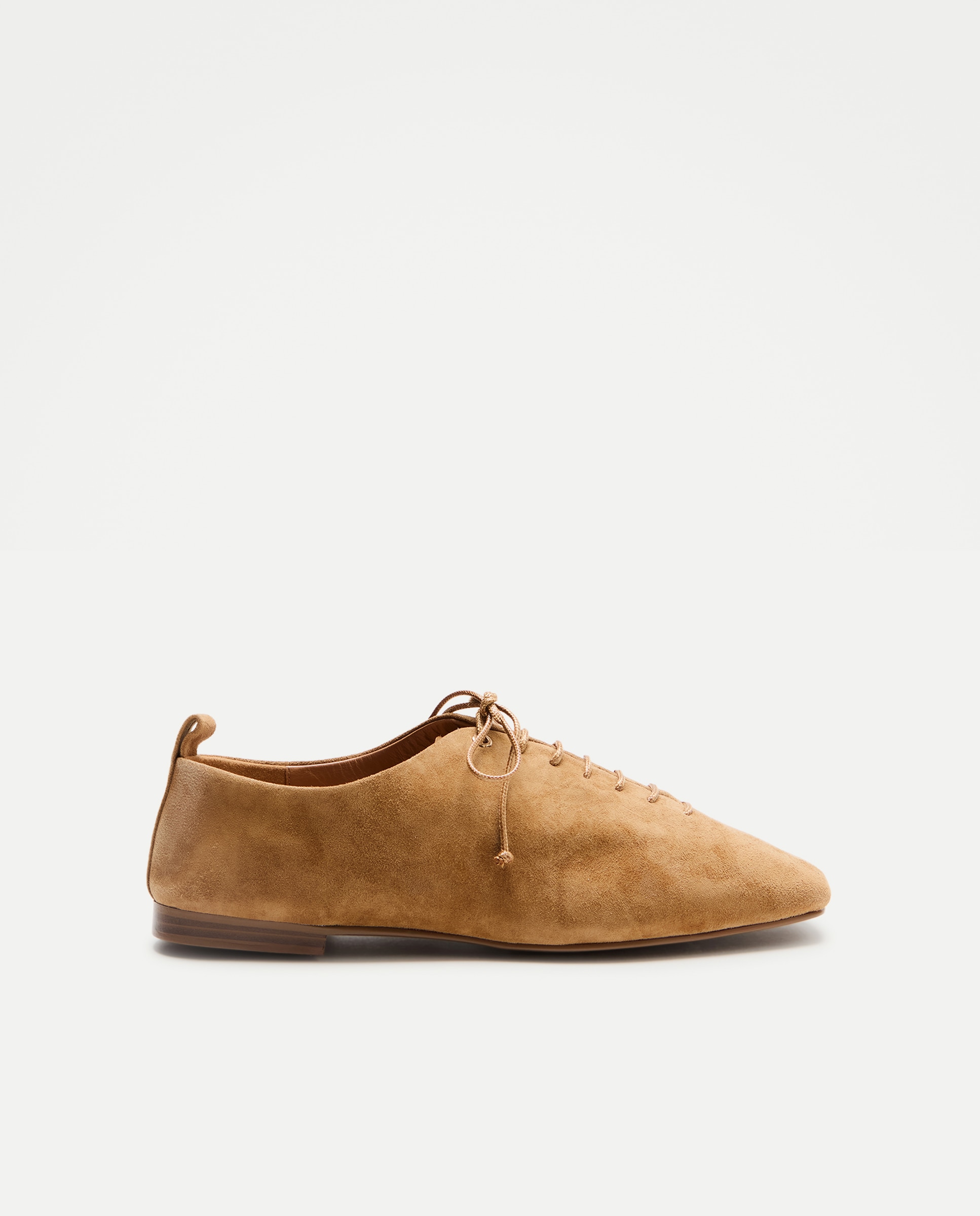 Sapatos Rasos com Atacadores Vison Claro-1