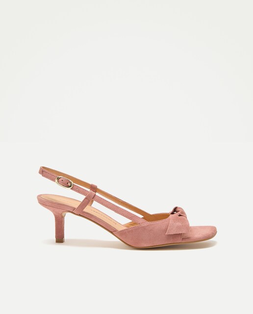 Sandalias de tacón de mujer con lazo