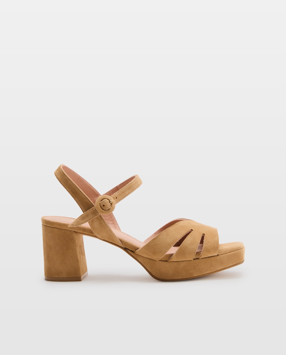 Imagen 0 de Sandalia de mujer tacón, plataforma 730 Camel