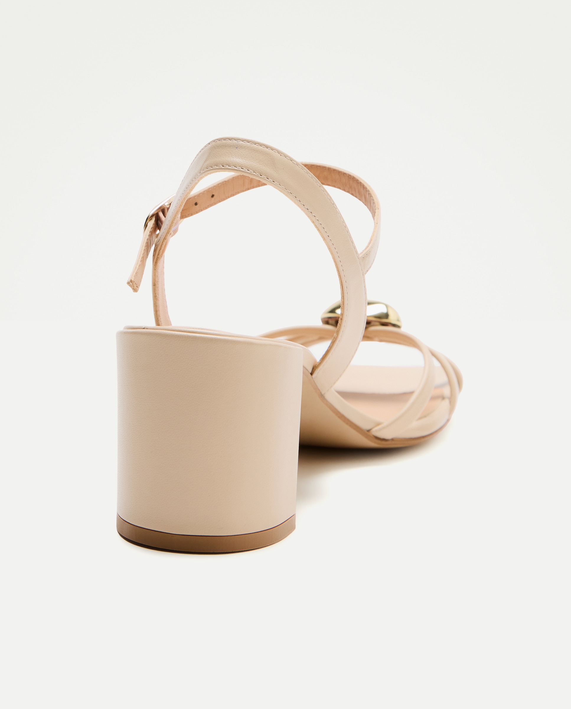 Sandalia tacón, multitira adorno - Latouche - Beige Beige-3