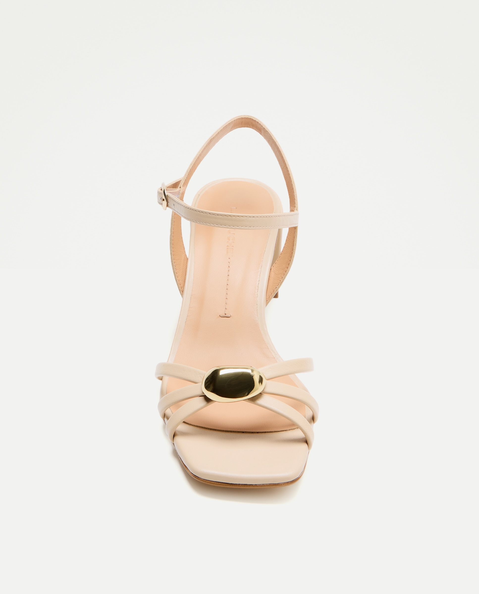 Sandalia tacón, multitira adorno - Latouche - Beige Beige-4