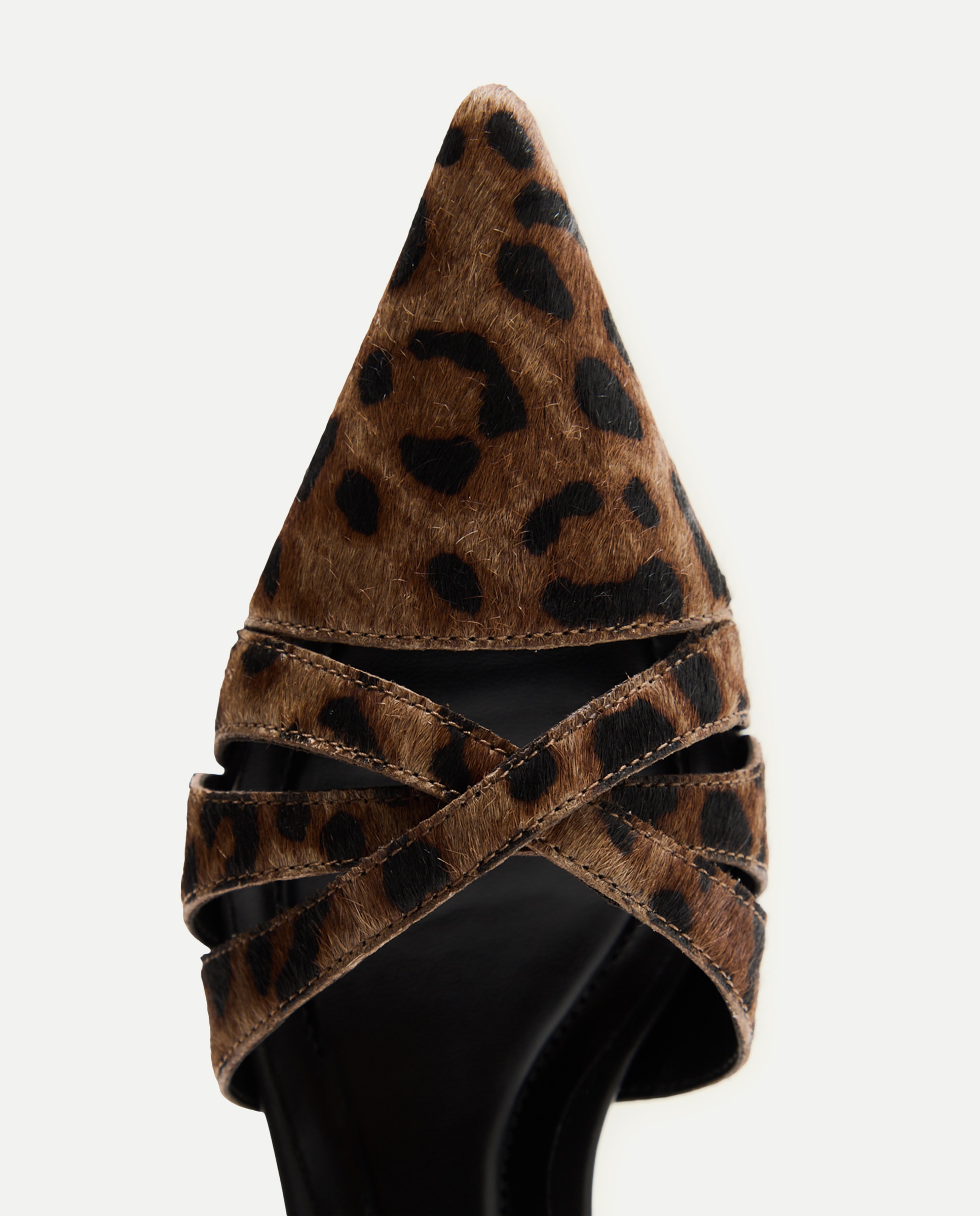Sapatos de Salto com Tiras Cruzadas com Animal Print de Leopardo Castanho-4