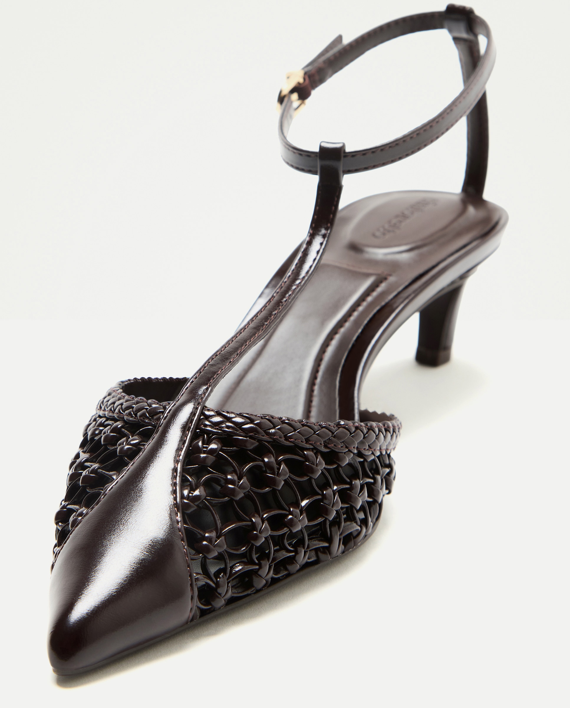 Sapatos de Salto com Detalhe Entrançado 560 Azeitona-5