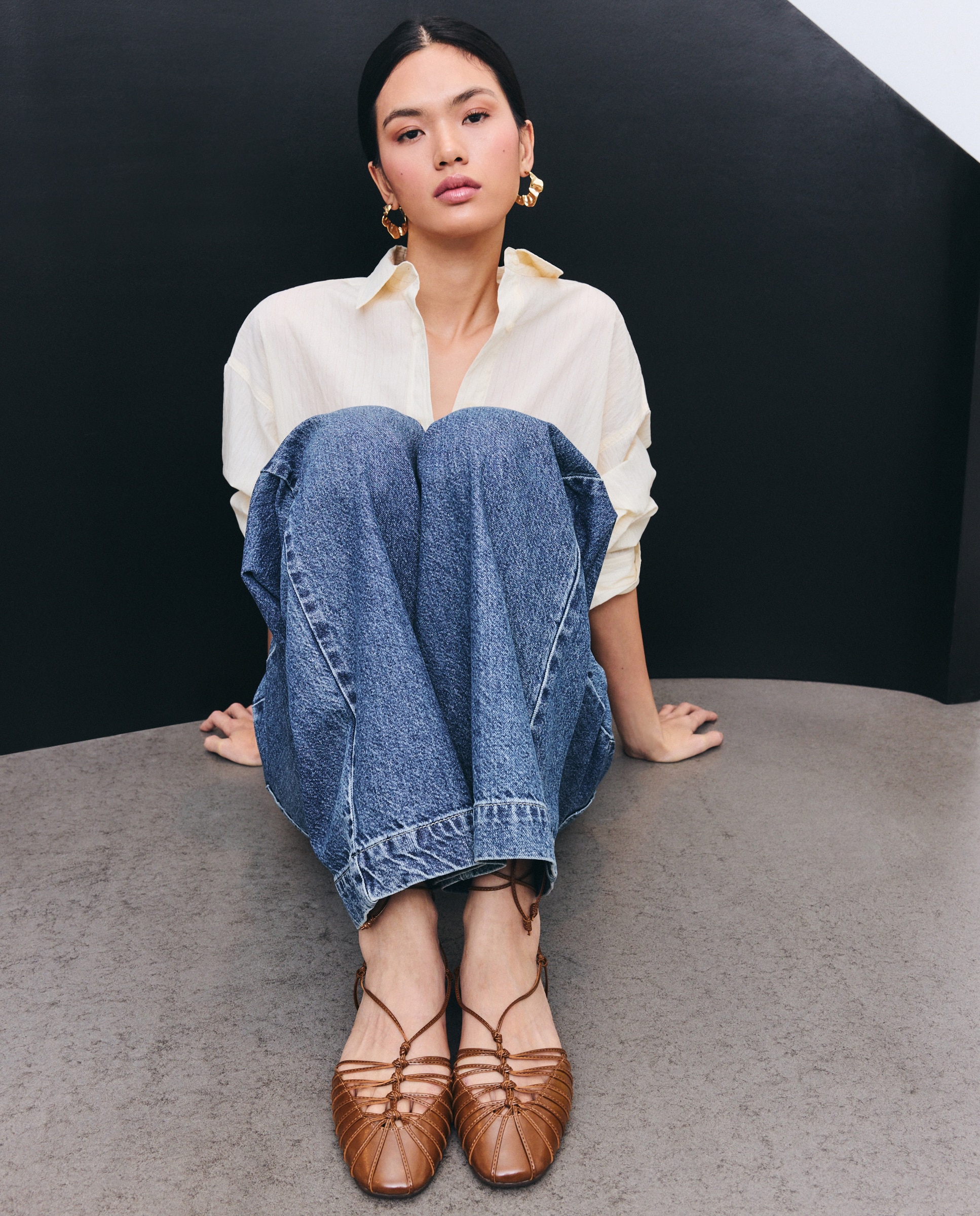 Sapatos Rasos com Nós 560 Azeitona-6