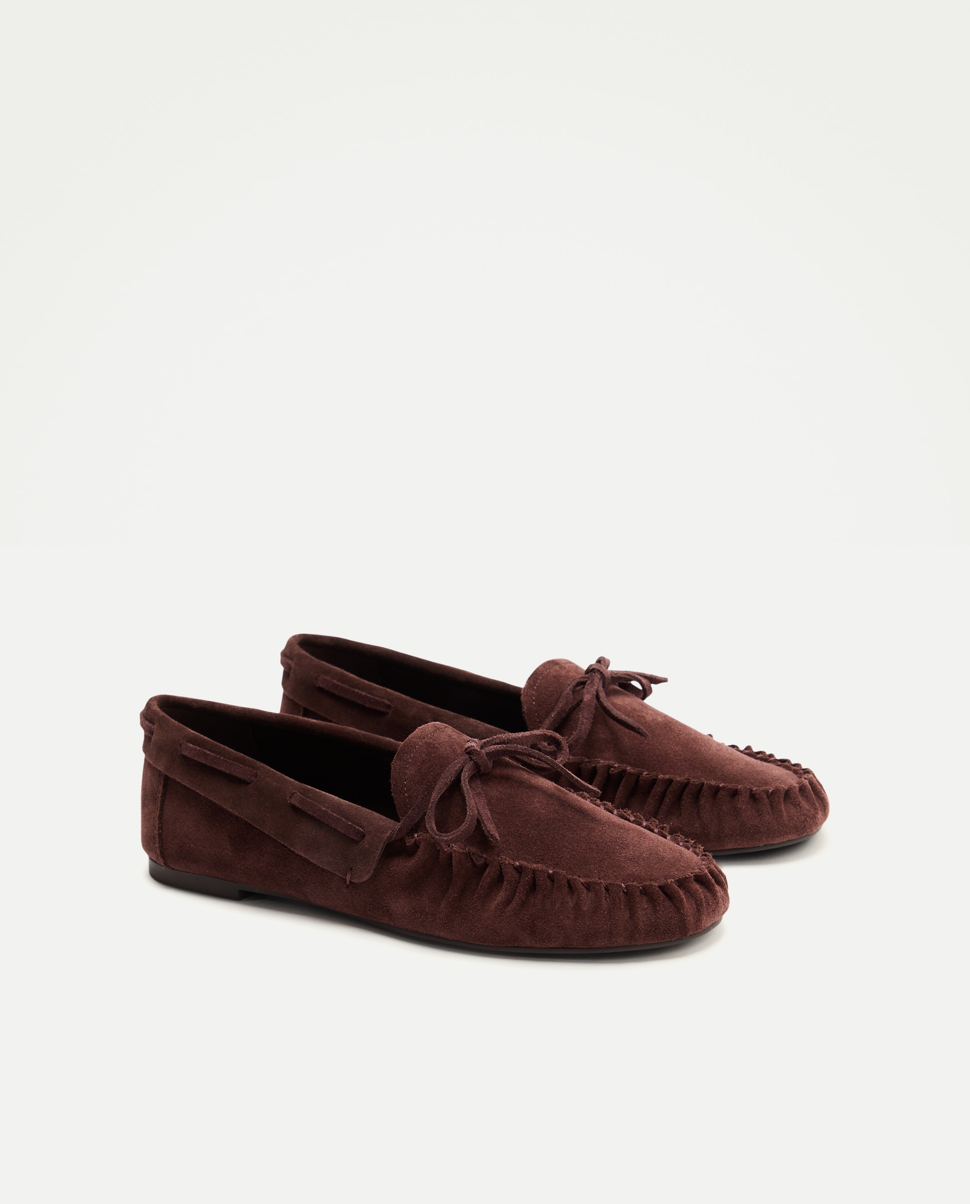 Sapatos Rasos com Efeito Enrugado Chocolate-2