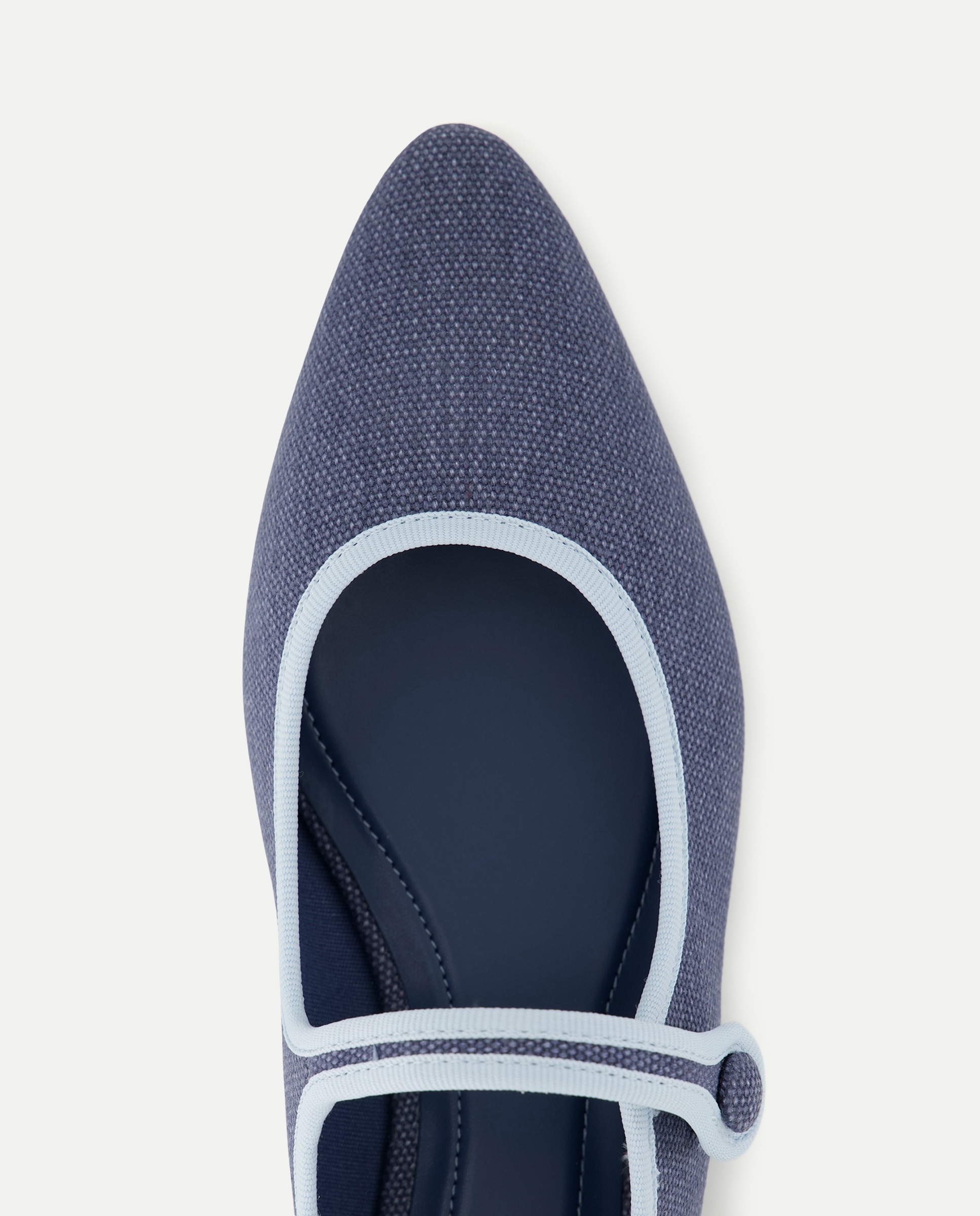 Sapatos de Presilha Rasos com Tira Dupla 400 Azul-4
