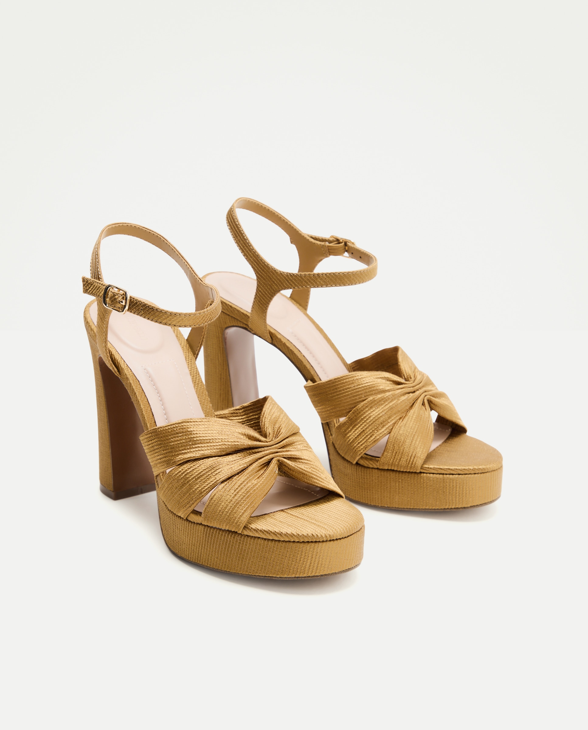 Sandalias de tacón de mujer con plataforma - Tintoretto - 391 Oro viejo 391 Oro viejo-2