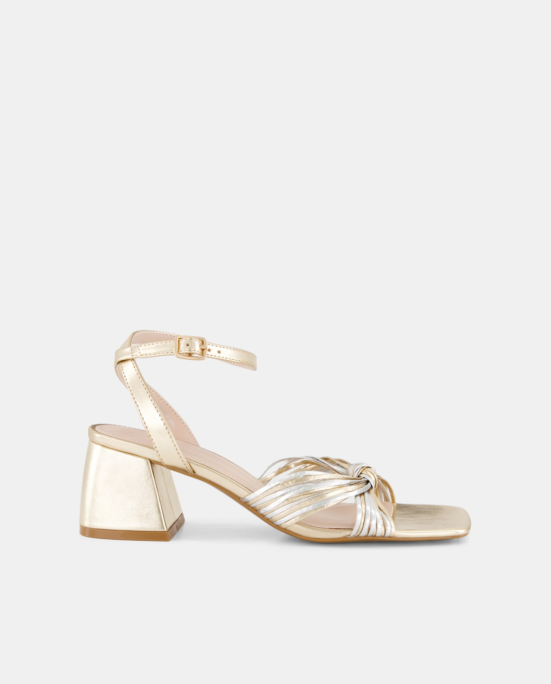 Sandálias com Salto e Pala com Nó 391 Ouro Velho-1