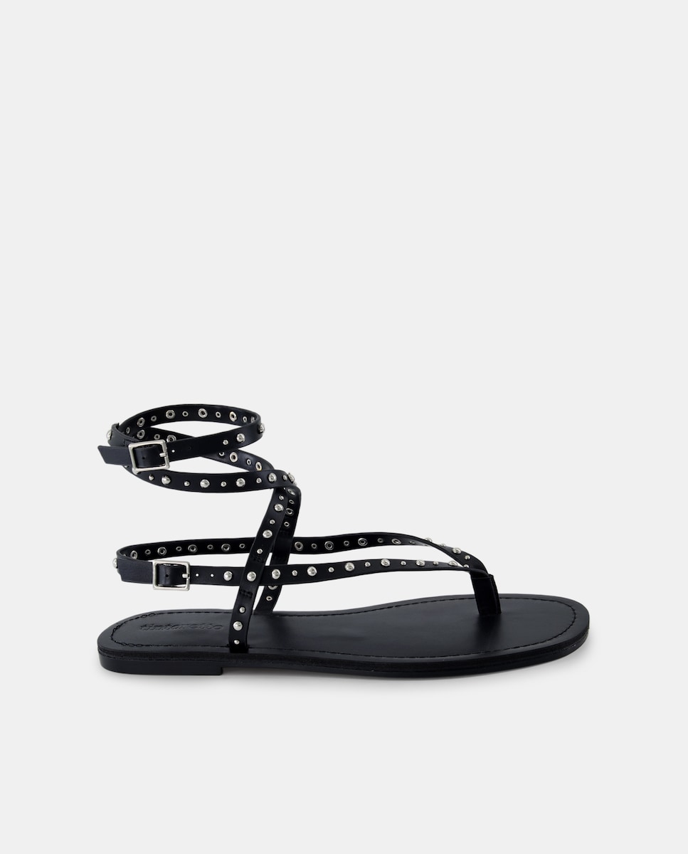 Sandálias Rasas de Dedo Preto-1