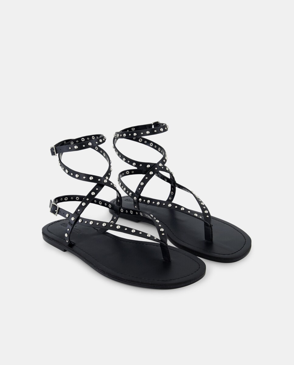 Sandálias Rasas de Dedo Preto-2