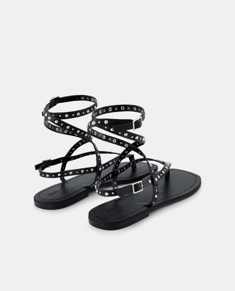 Sandálias Rasas de Dedo Preto-3