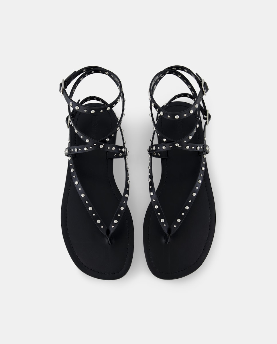 Sandálias Rasas de Dedo Preto-4