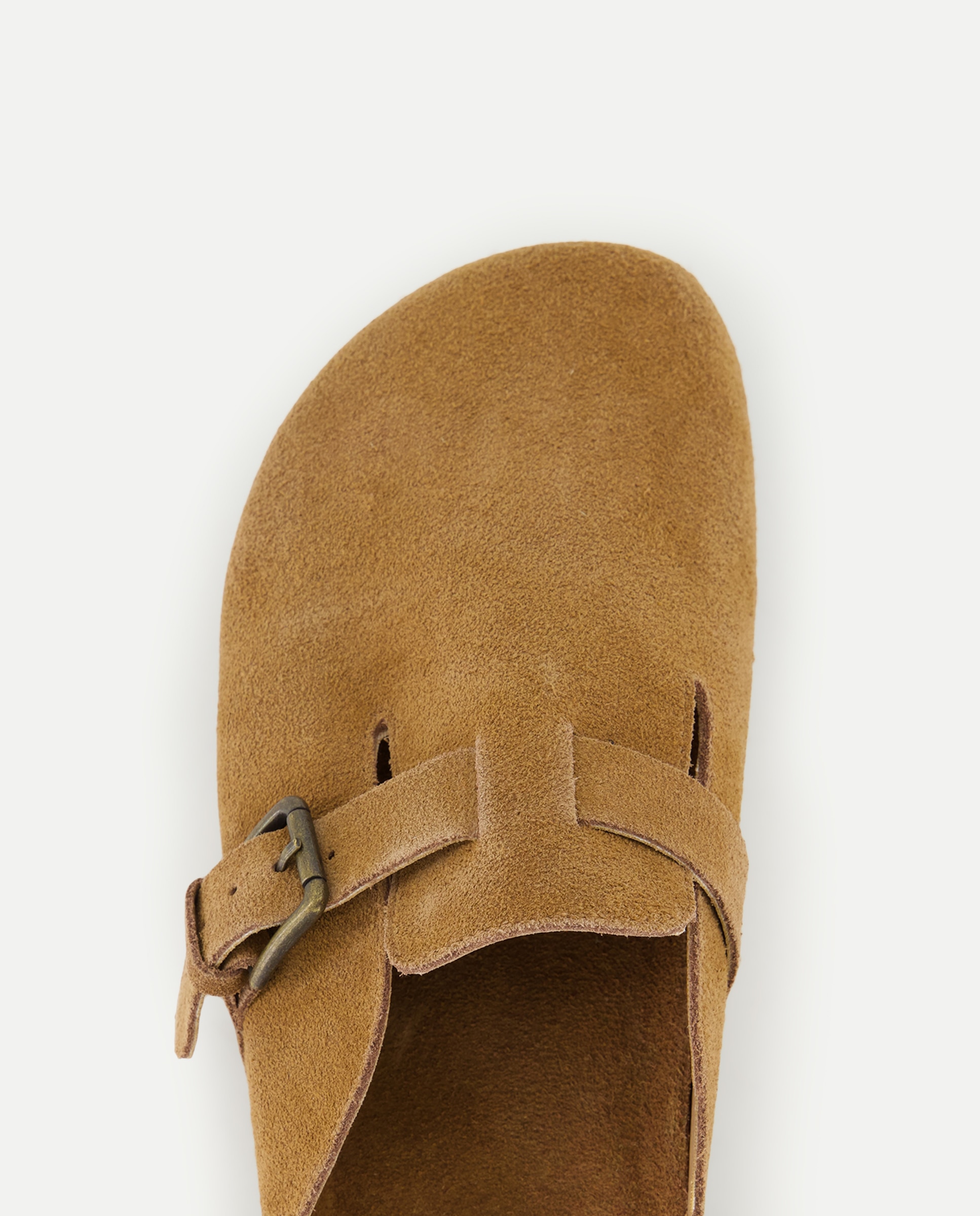 Mules em Pele com Fivela Castanho-4