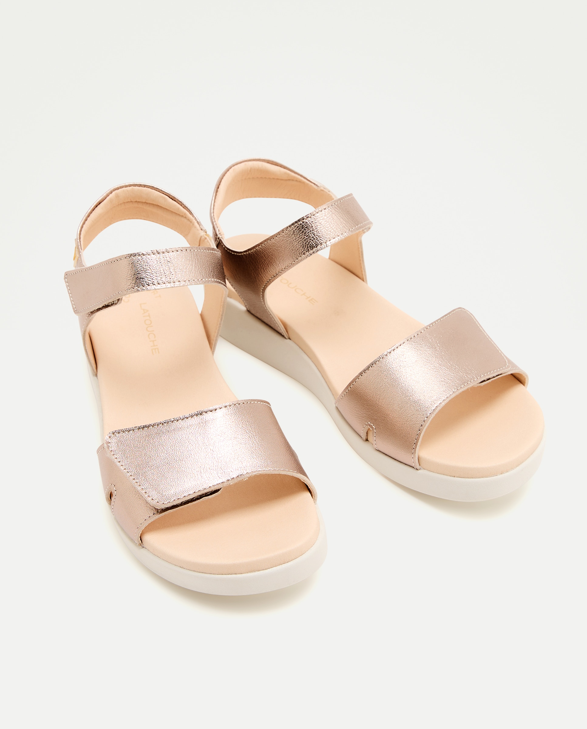 Sandálias Rasas com Velcros 391 Ouro Velho-2