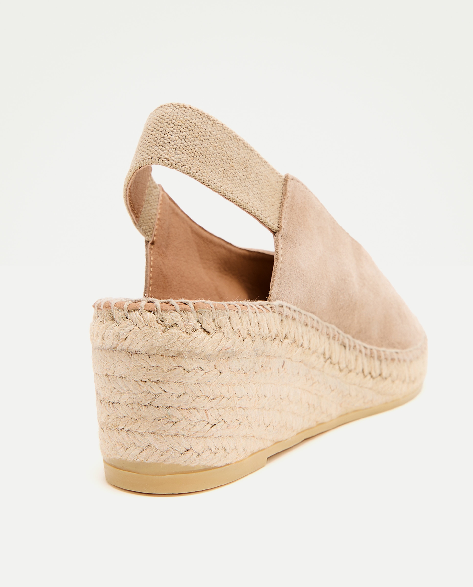 Alpercatas de Cunha Tipo Mules Peep Toe Bege-3