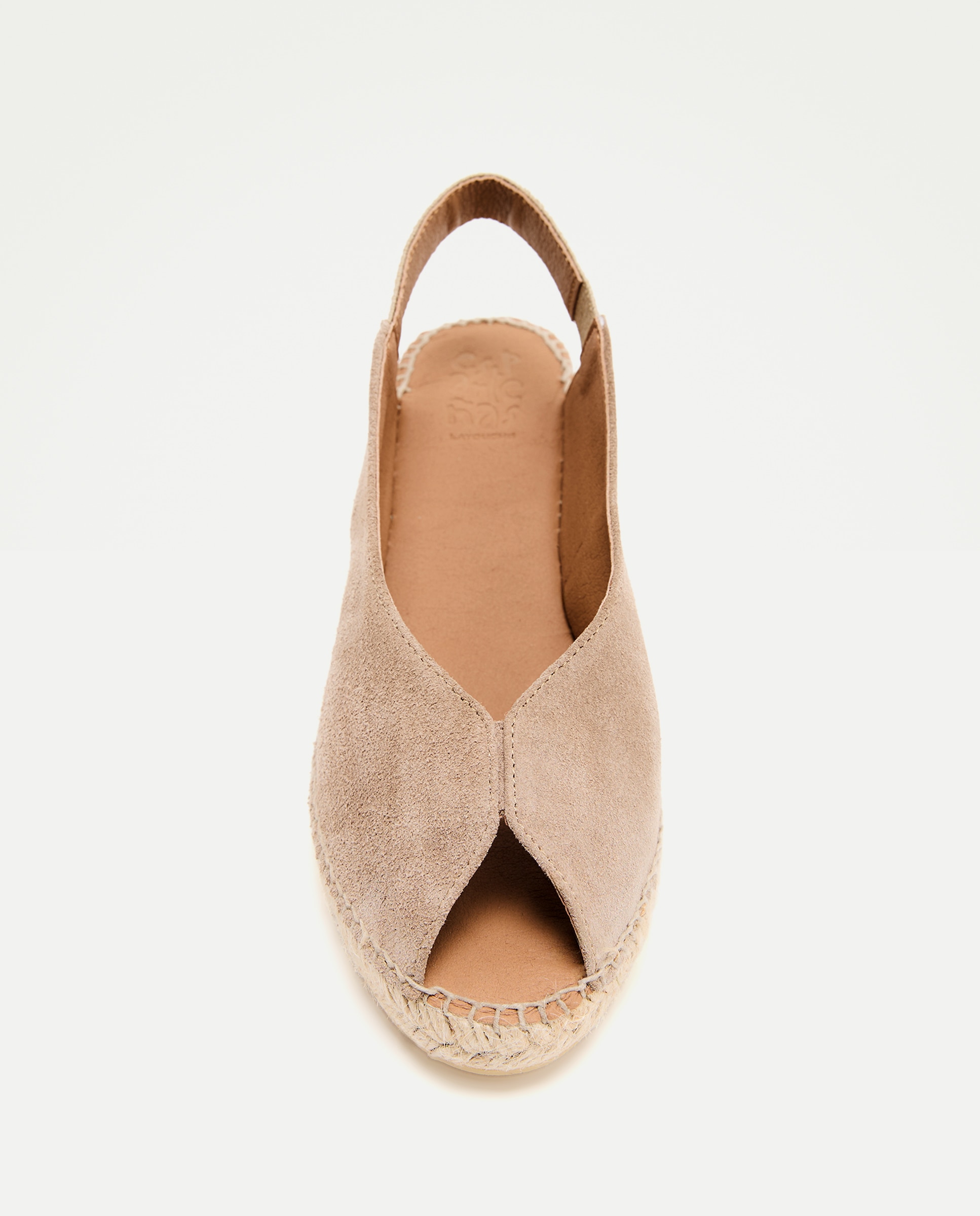 Alpercatas de Cunha Tipo Mules Peep Toe Bege-4